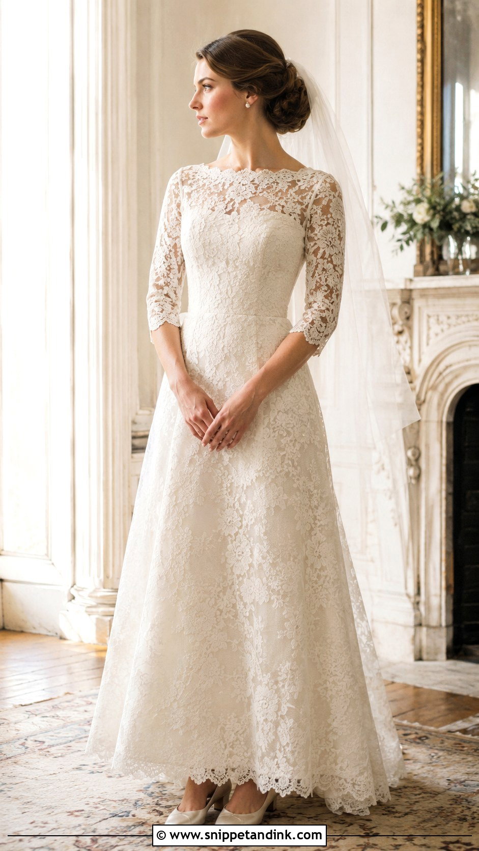 Vintage Lace Boatneck Wedding Dress - Snippet and Ink - 20 Boatneck Wedding Dresses