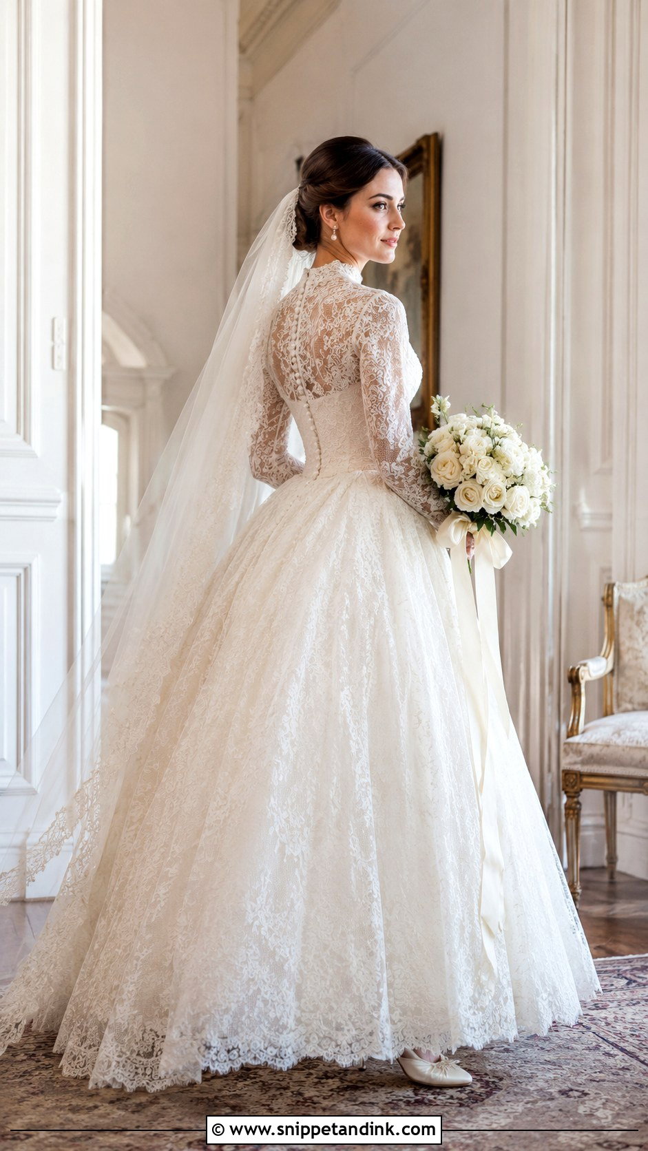 Vintage Lace Bridal Ball Gown - Snippet and Ink - 20 Bridal Ball Gowns