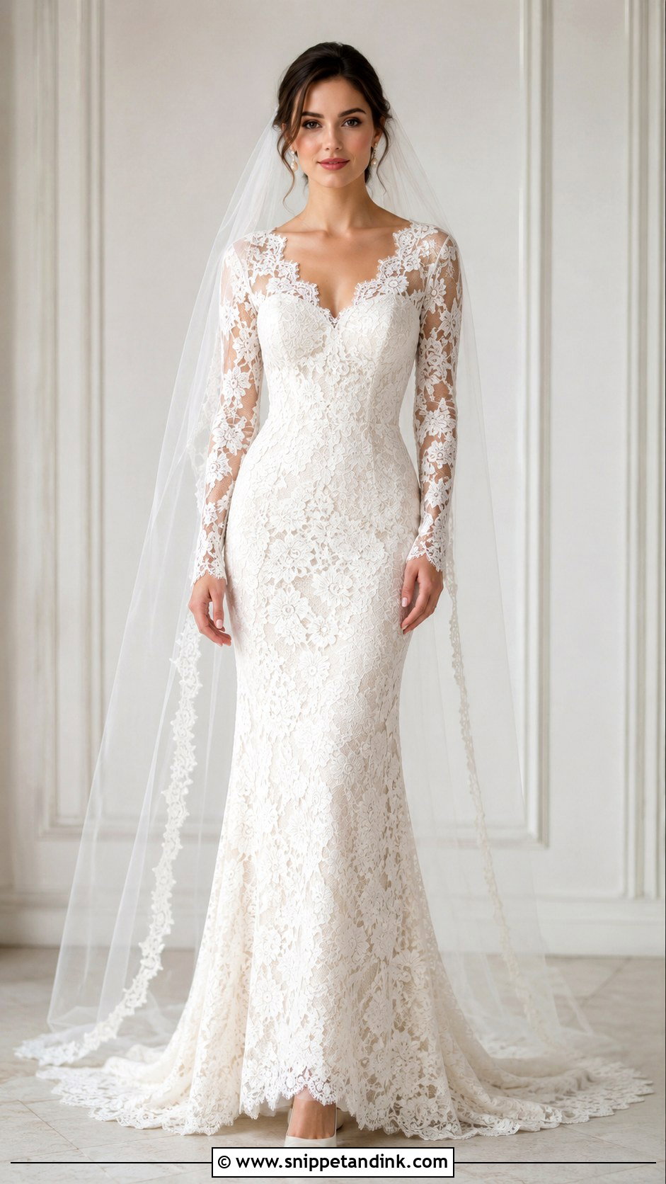 Vintage Lace Bridal Dress With Long Sleeves - Snippet and Ink - 30 Vintage Bridal Dress Ideas