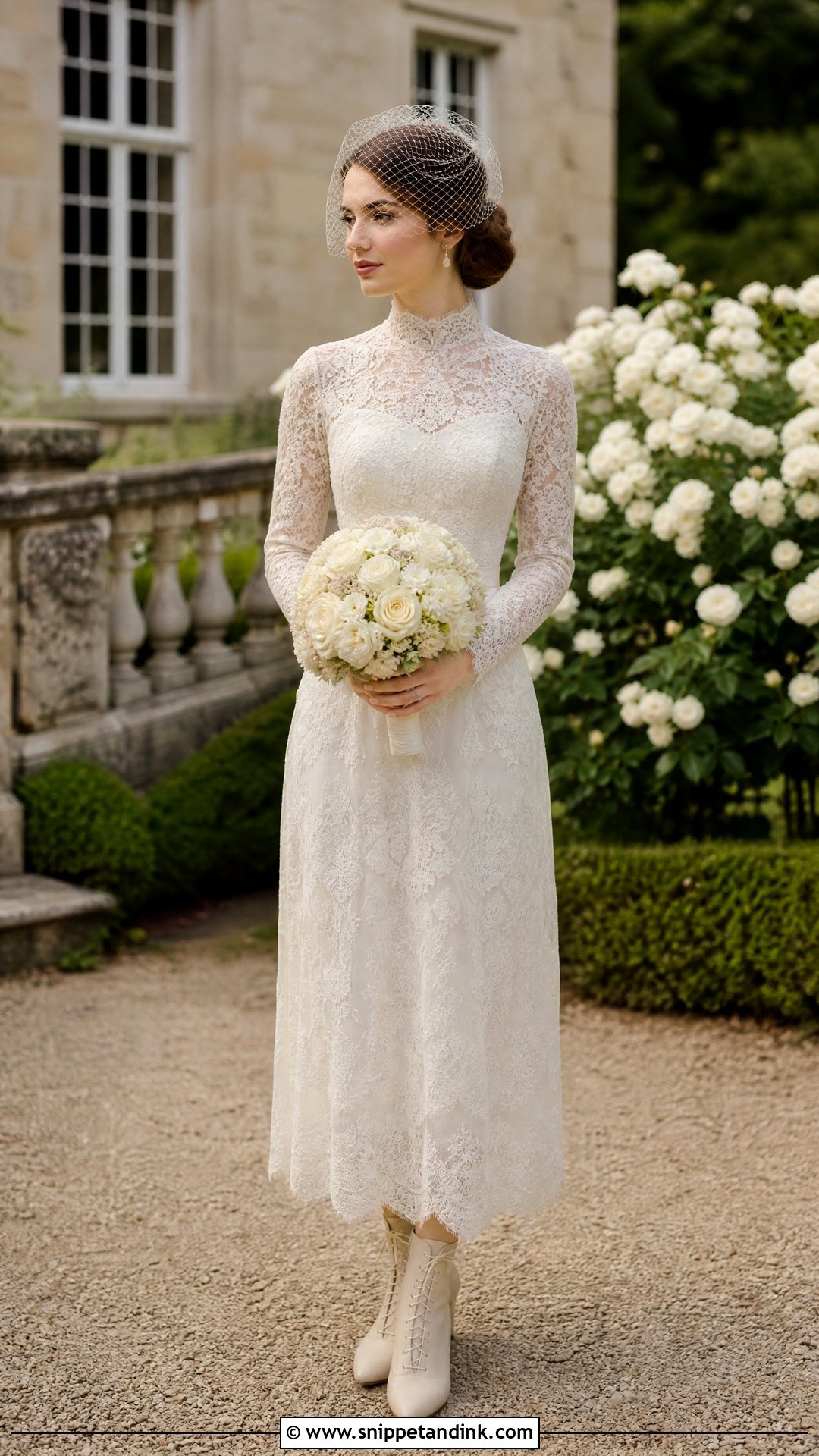 Vintage Lace Bride Dress With Victorian Boots - Snippet and Ink - 20 Bride with Boots Ideas