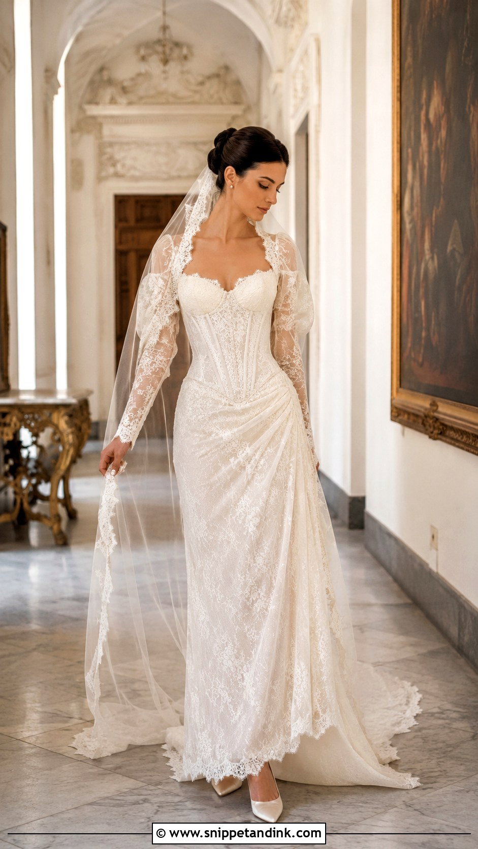 Vintage Lace Corset Wedding Dress - Snippet and Ink - 25 Lace Corset Wedding Dress Ideas