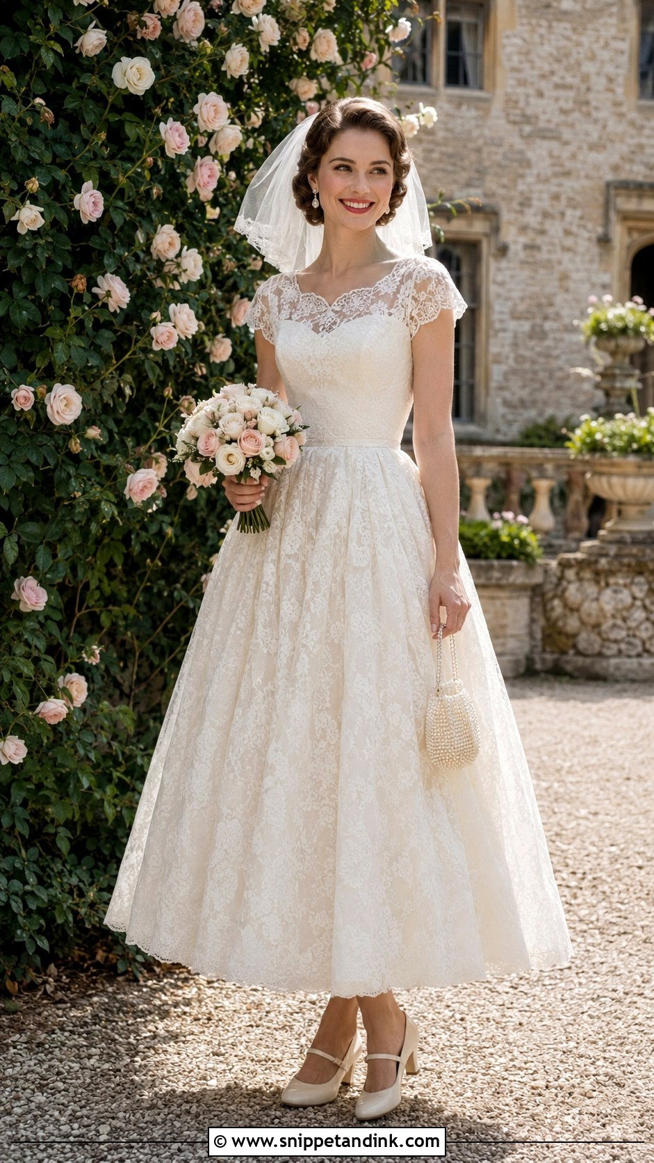 Vintage Lace Garden Party Wedding Dress With Mary Jane Shoes - Snippet and Ink - 20 Garden Party Wedding Dress the Bride Ideas