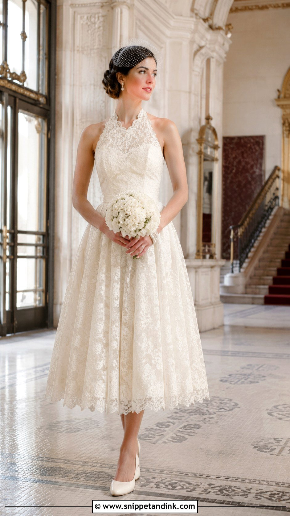 Vintage Lace Halter Wedding Dress - Snippet and Ink - 20 Lace Halter Wedding Dress Ideas