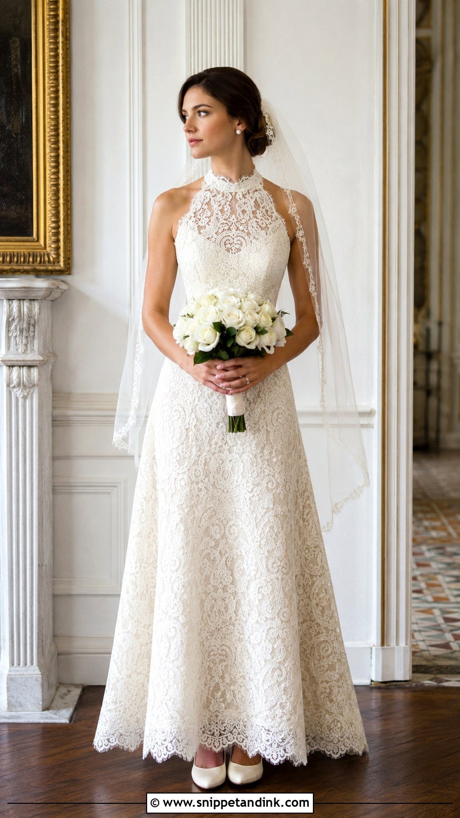 Vintage Lace Halter Wedding Dress - Snippet and Ink - 20 Halter Neck Lace Wedding Dress Ideas