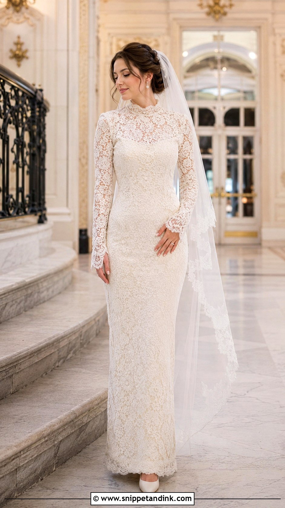 Vintage Lace Long Sleeve Fitted Wedding Dress - Snippet and Ink - 20 Long Sleeve Fitted Wedding Dress Ideas