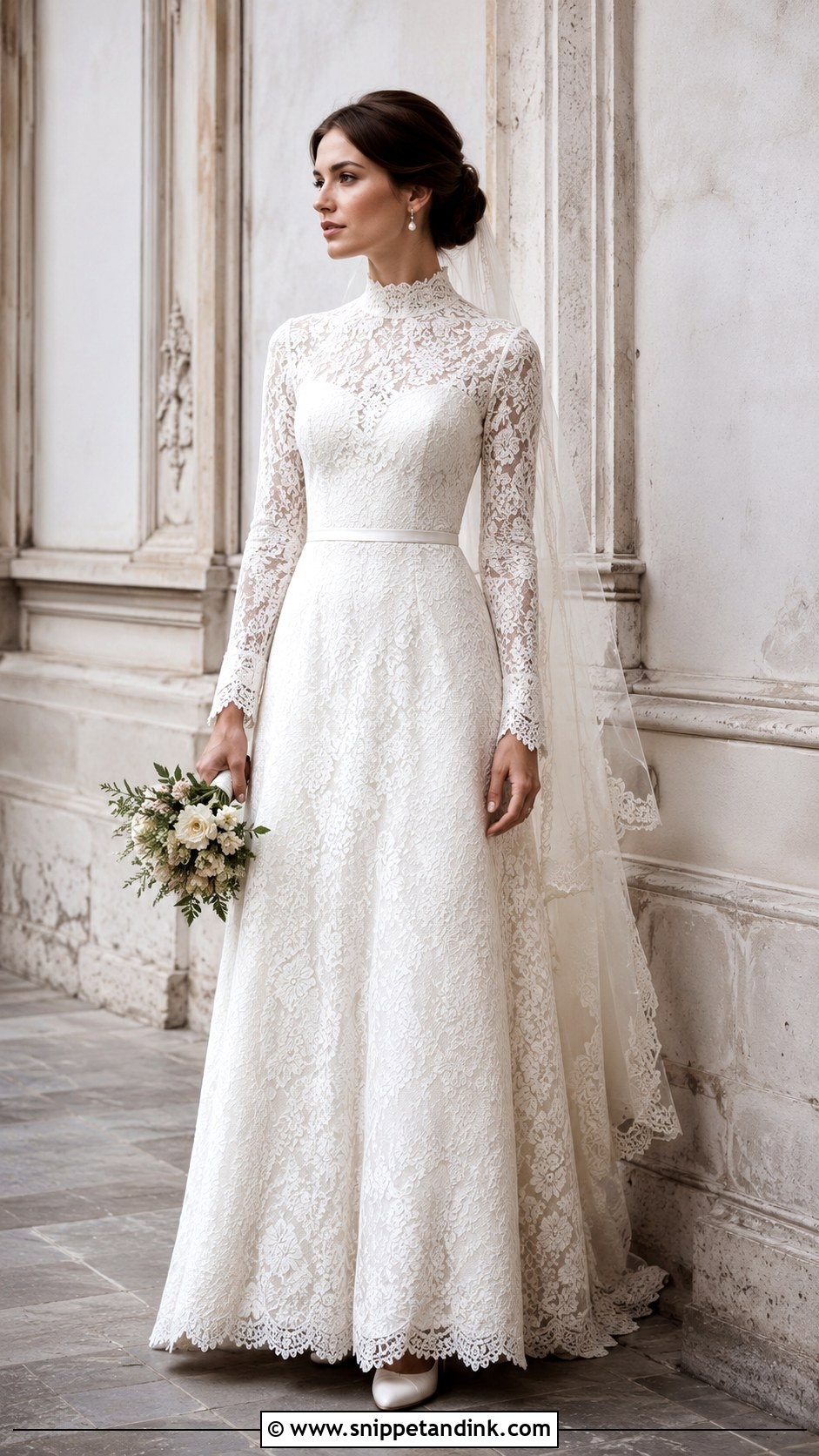 Vintage Lace Long Sleeve Wedding Dress - Snippet and Ink - 20 Bride Dress Long Sleeve Ideas