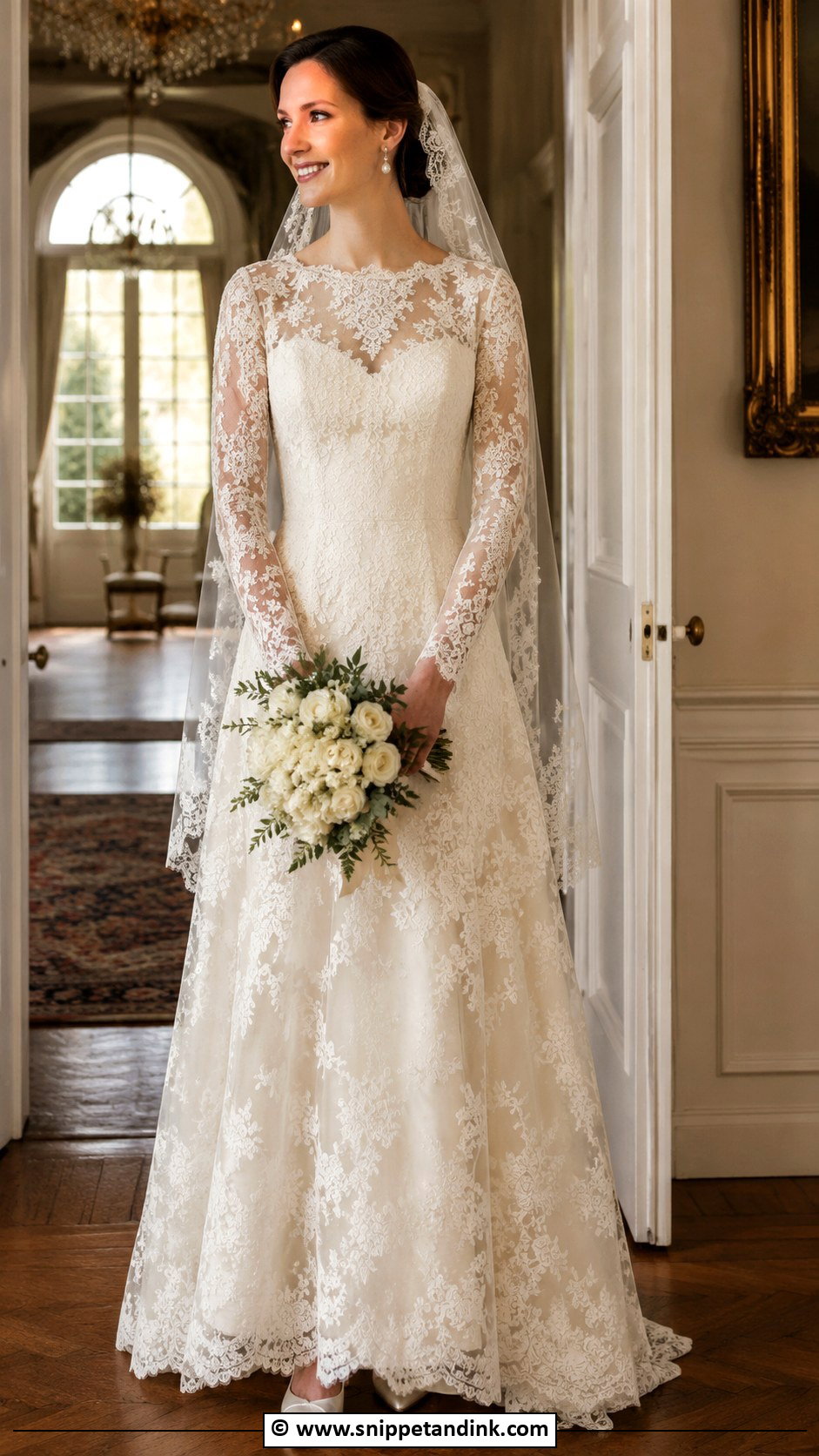 Vintage Lace Long Sleeve Wedding Dress - Snippet and Ink - 35 Vintage Wedding Dresses