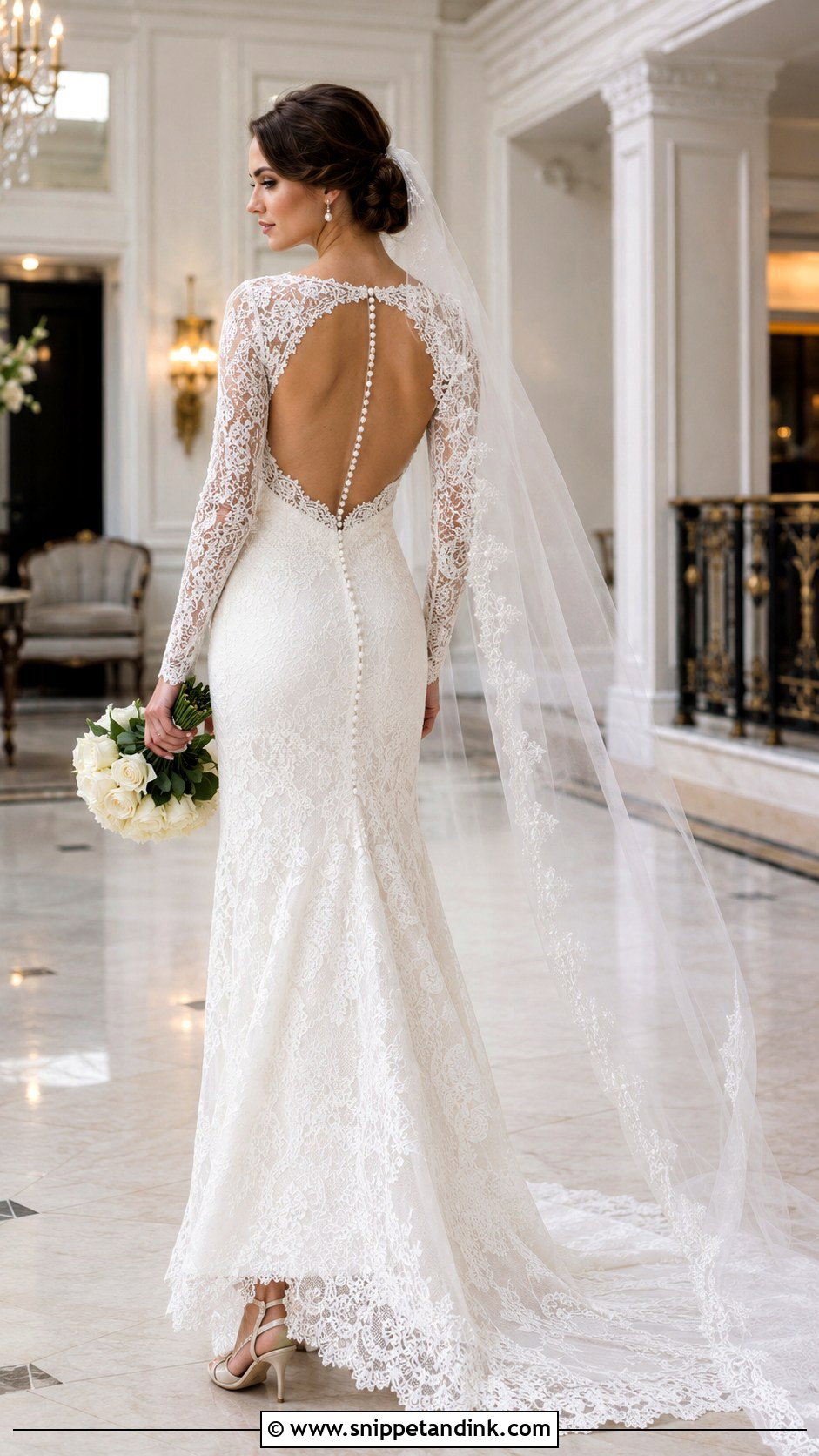Vintage Lace Open Back Wedding Dress - Snippet and Ink - 20 Lace Open Back Wedding Dress Ideas