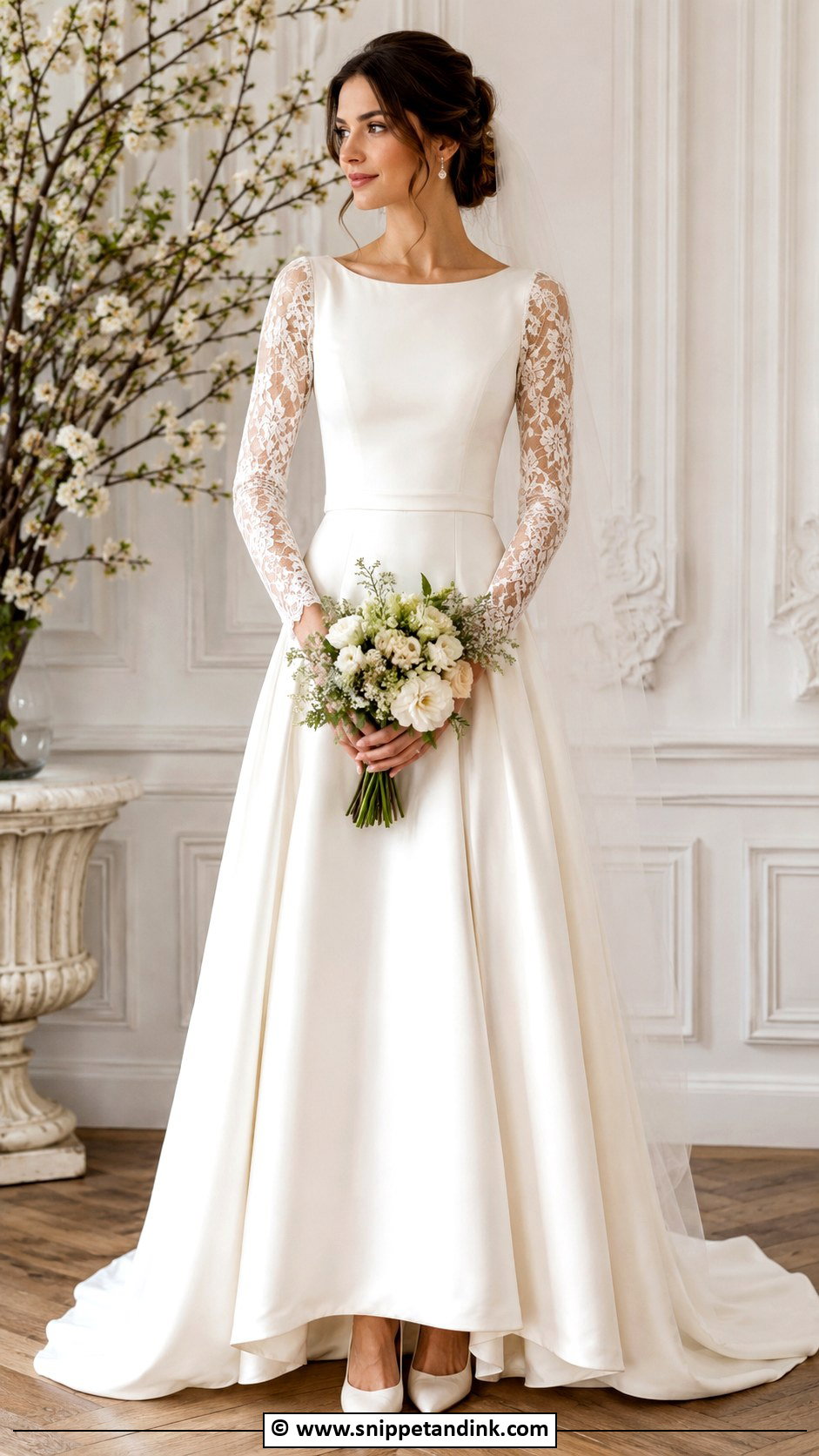 Vintage Lace Sleeve Wedding Dress - Snippet and Ink - 25 Vintage Style Wedding Dresses