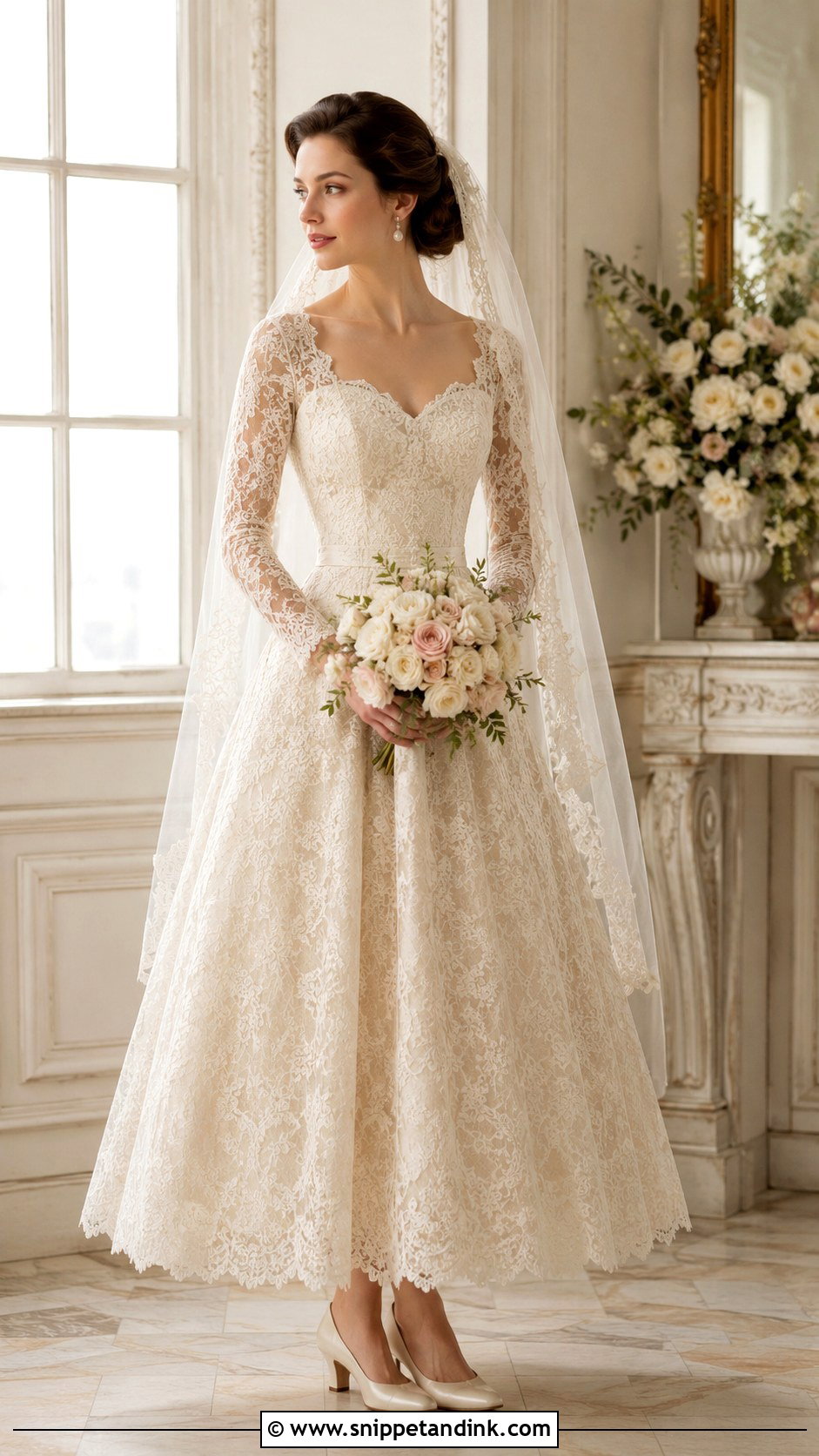 Vintage Lace Sweetheart Neckline Wedding Dress - Snippet and Ink - 20 Wedding Dresses Sweetheart Neckline