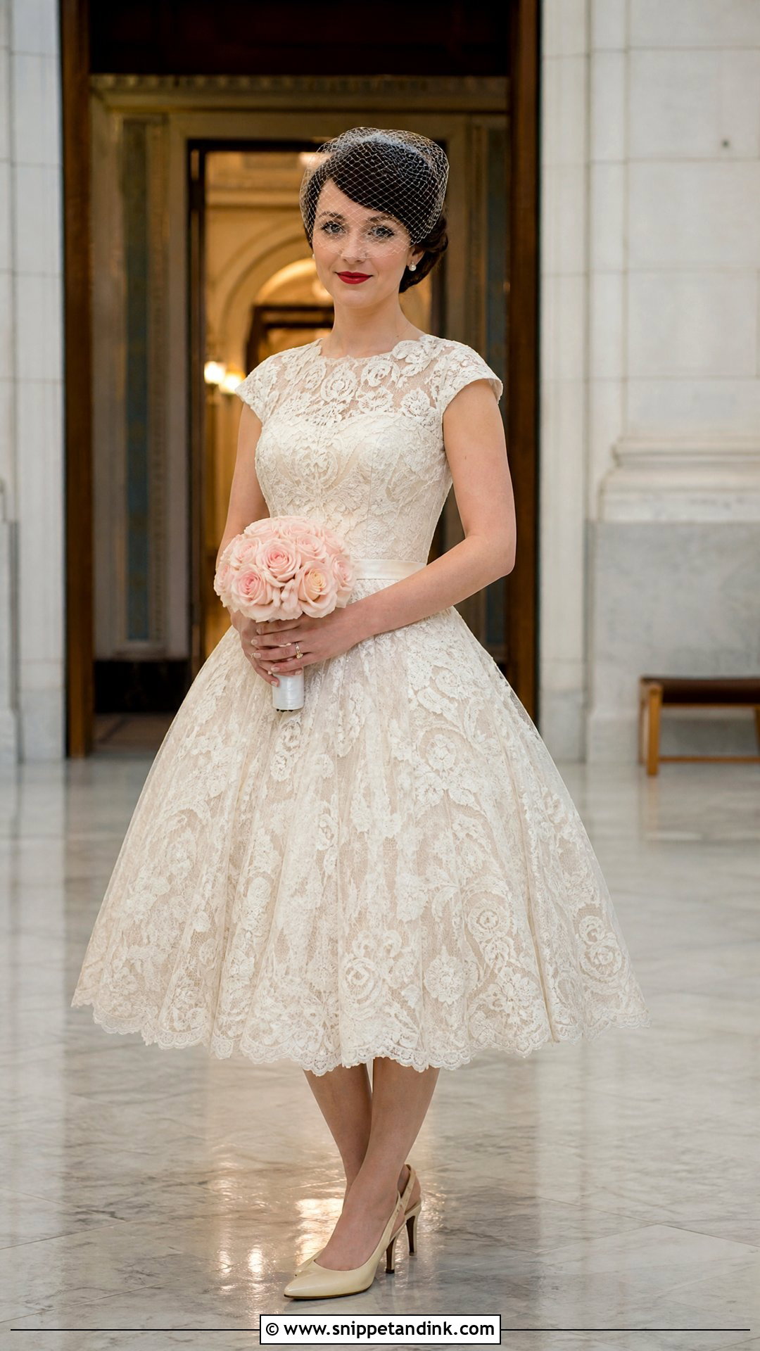 Vintage Lace Tea Length Wedding Dress - Snippet and Ink - 20 Wedding Lace Styles