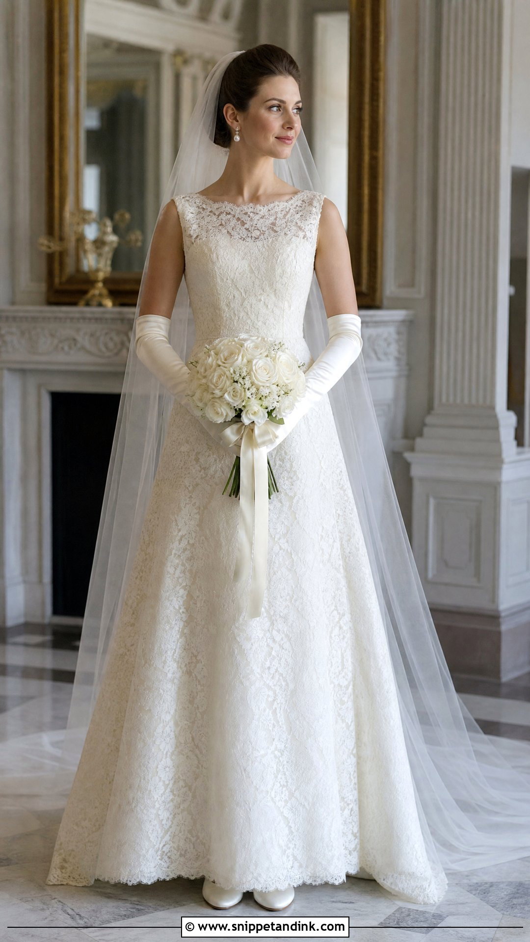 Vintage Lace Wedding Dress With Long Satin Gloves - Snippet and Ink - 20 Wedding Dress with Long Gloves Ideas