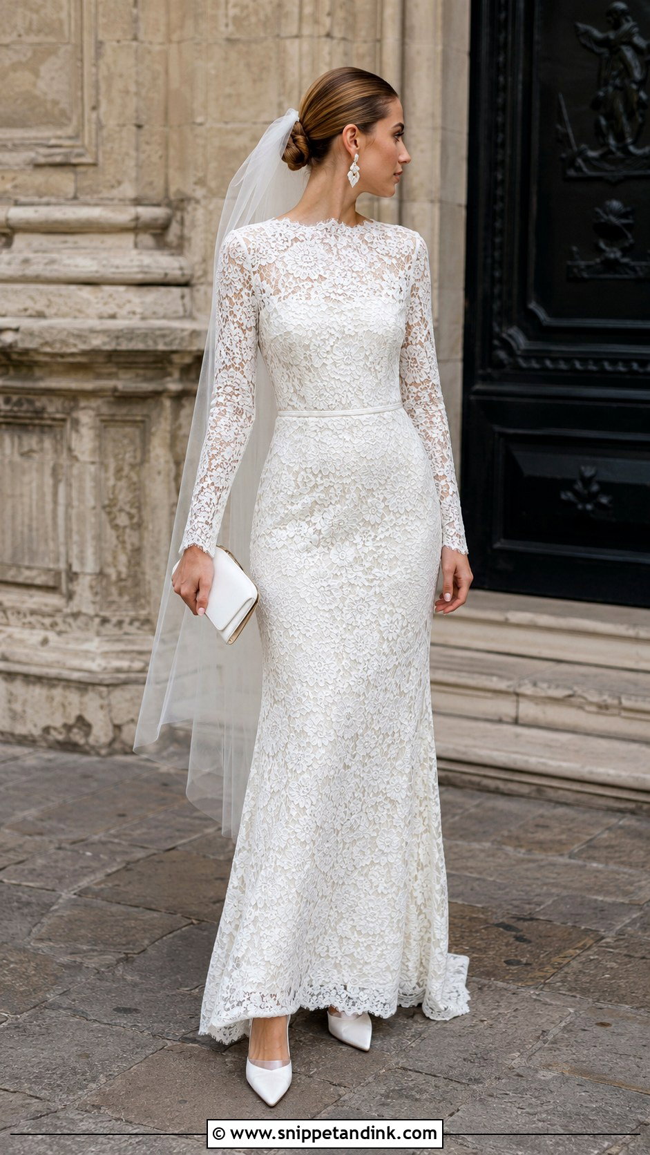Vintage Lace Wedding Dress With Modern Accessories - Snippet and Ink - 20 Modern Lace Wedding Dress Ideas
