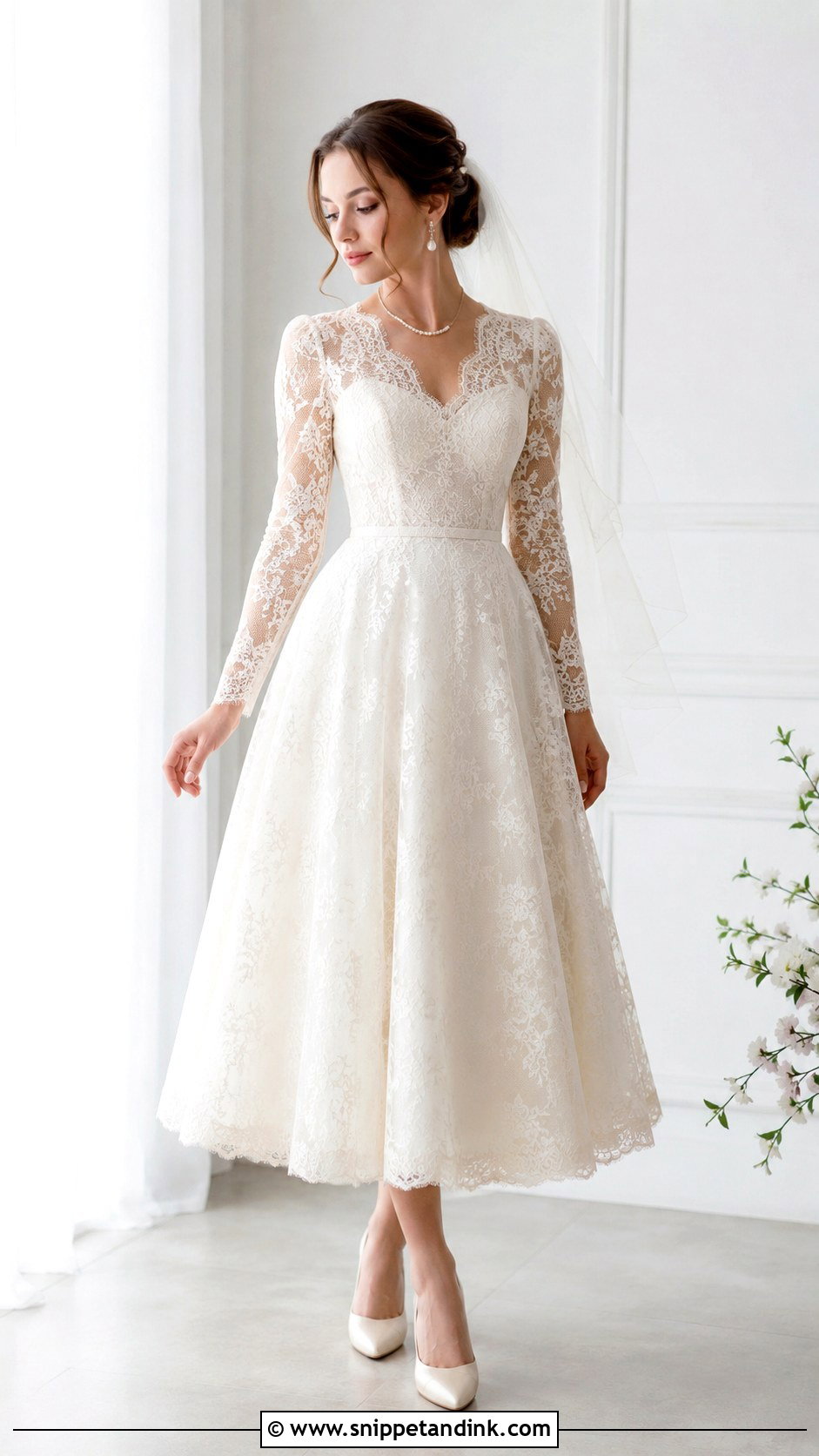 Vintage Lace Wedding Dress With Pearl Accessories - Snippet and Ink - 30 Vintage Lace Wedding Dress Ideas