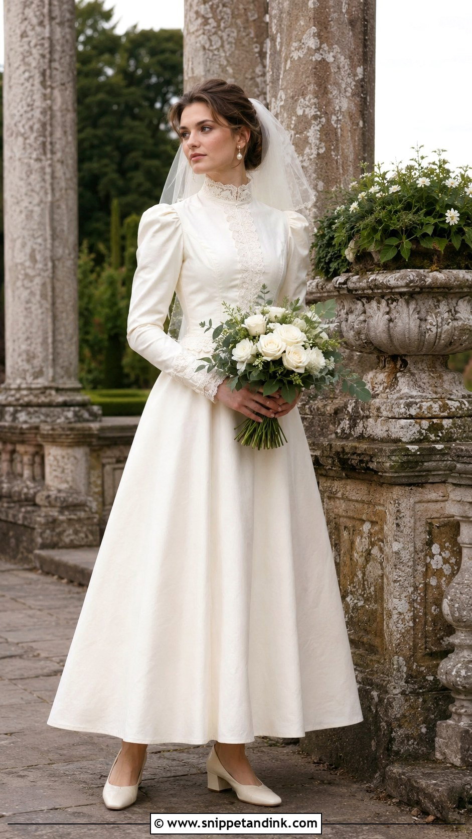 Vintage Laura Ashley High Neck Wedding Dress - Snippet and Ink - 20 Laura Ashley Wedding Dress Ideas