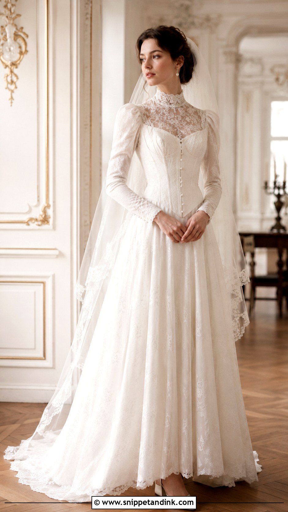 Vintage Long Sleeve Corset Wedding Dress - Snippet and Ink - 20 Long Sleeve Corset Wedding Dress Ideas