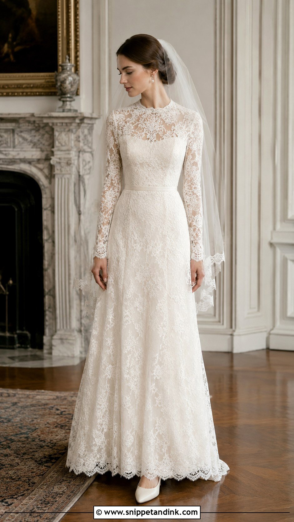 Vintage Long Sleeve Lace Wedding Dress - Snippet and Ink - 20 Long Sleeve Lace Wedding Dresses