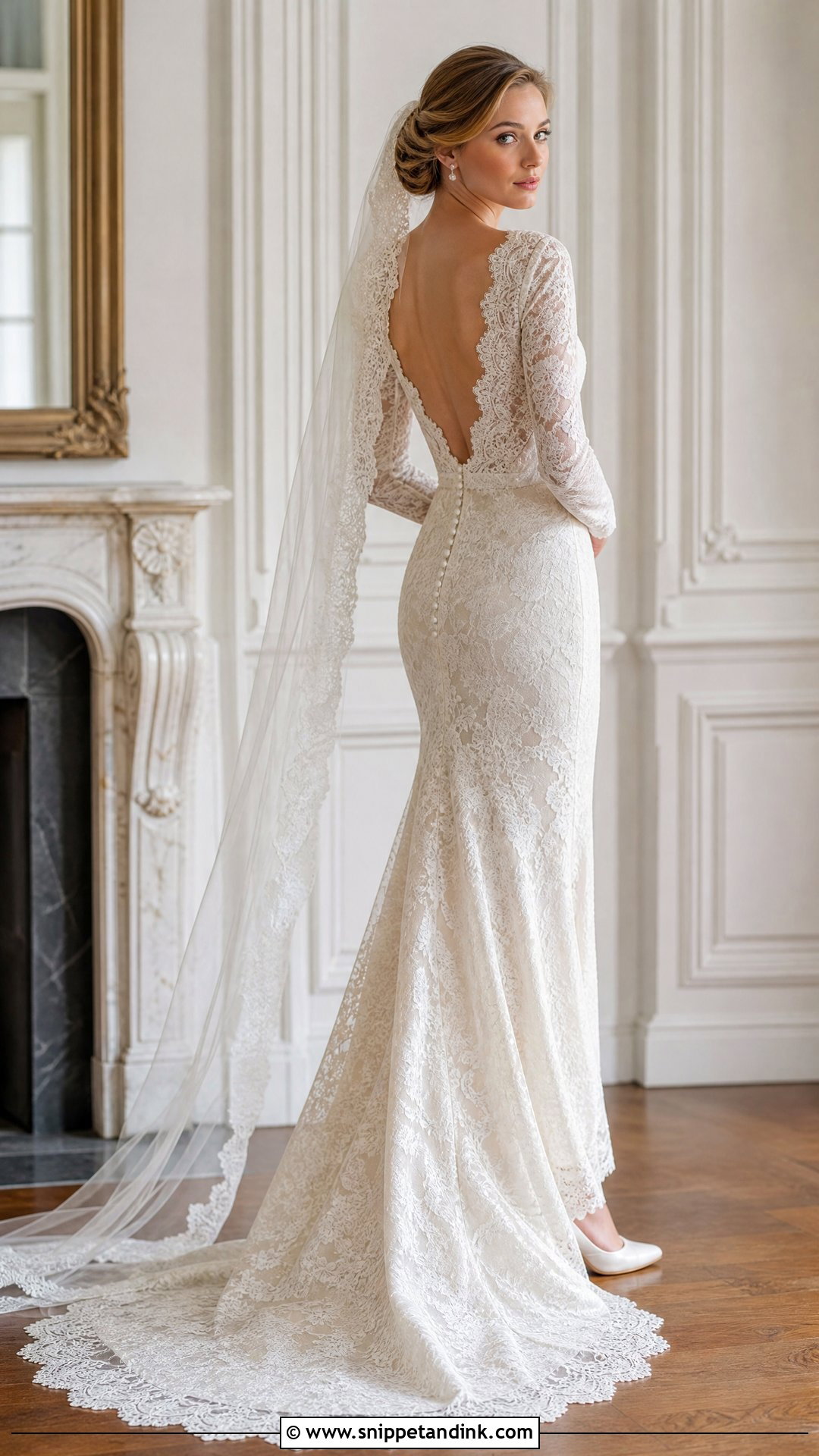 Vintage Long Sleeve Open Back Wedding Dress - Snippet and Ink - 25 Long Sleeve Open Back Wedding Dress Ideas