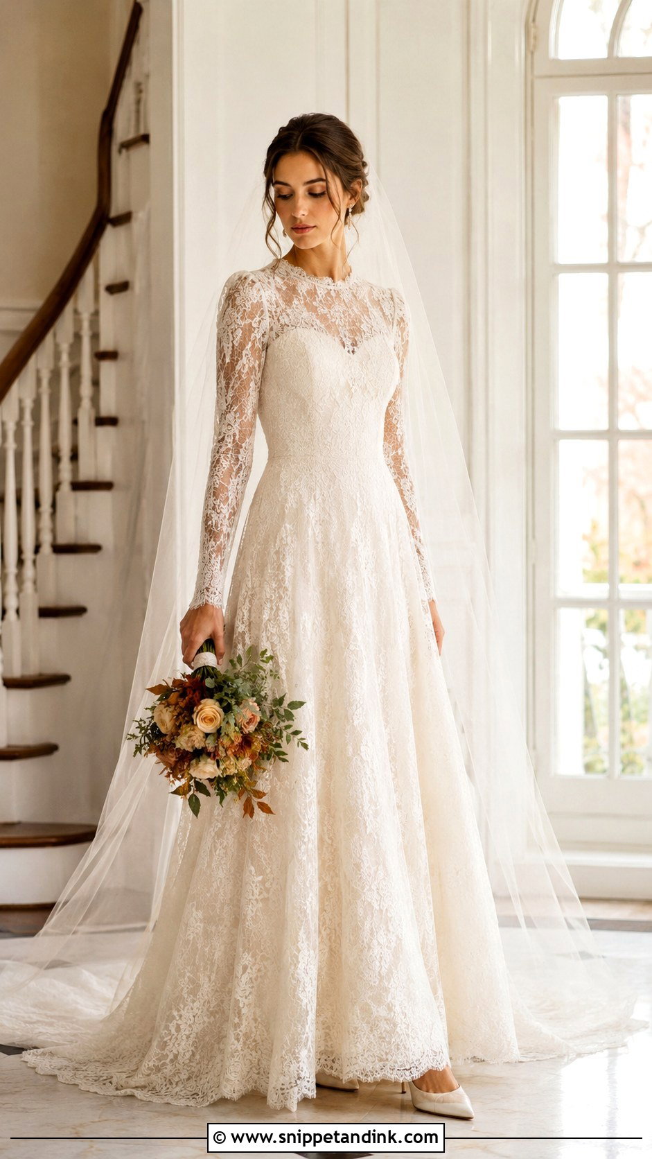 Vintage Long Sleeve Wedding Dress - Snippet and Ink - 30 Unique Vintage Wedding Dresses