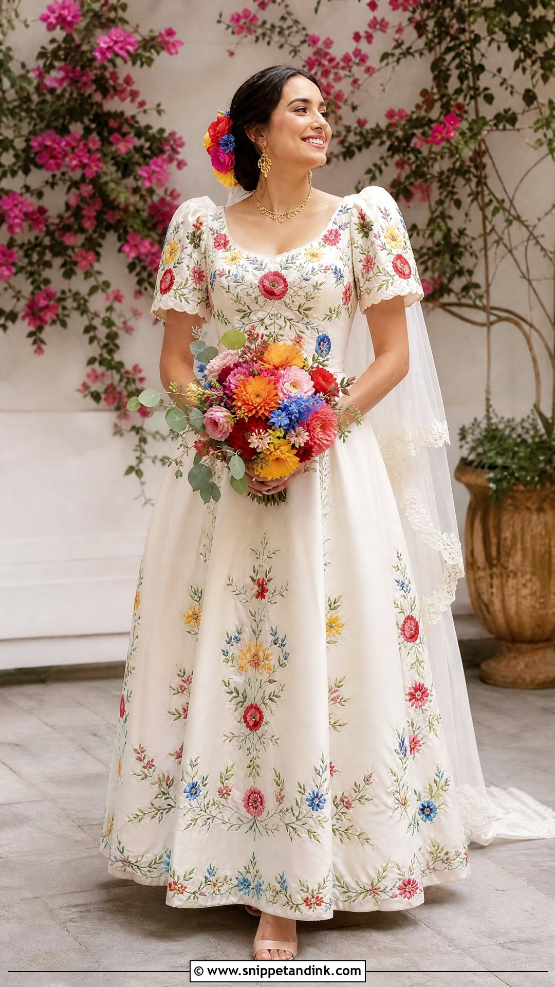 Vintage Mexican Floral Wedding Dress - Snippet and Ink - 25 Vintage Mexican Wedding Dress Ideas