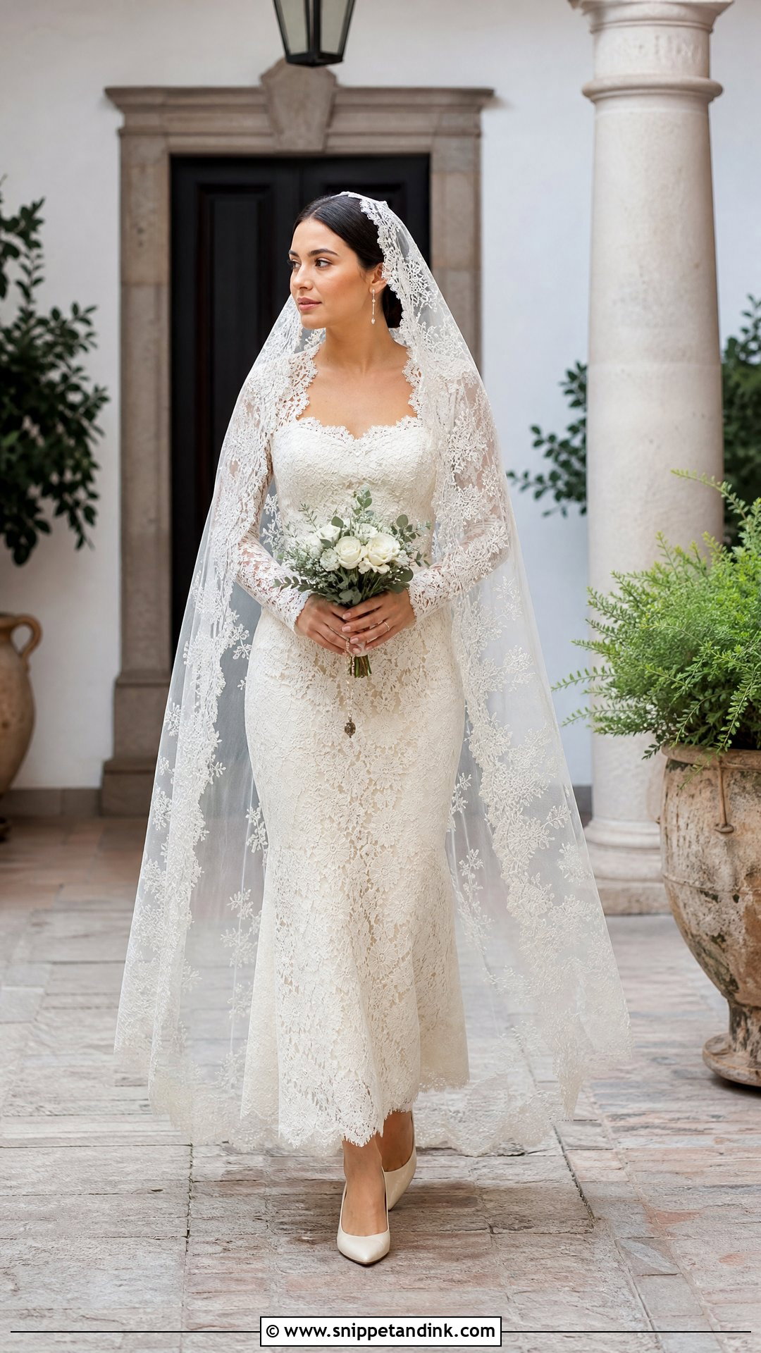 Vintage Mexican Mantilla Wedding Dress - Snippet and Ink - 25 Vintage Mexican Wedding Dress Ideas