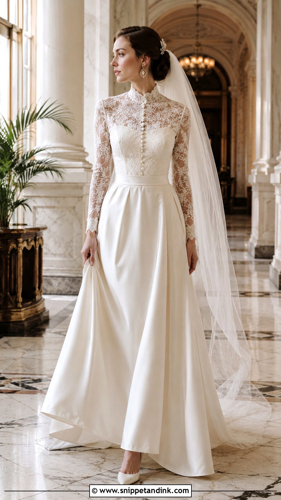 Vintage Mock Neck Wedding Dress - Snippet and Ink - 20 Mock Neck Wedding Dress Ideas
