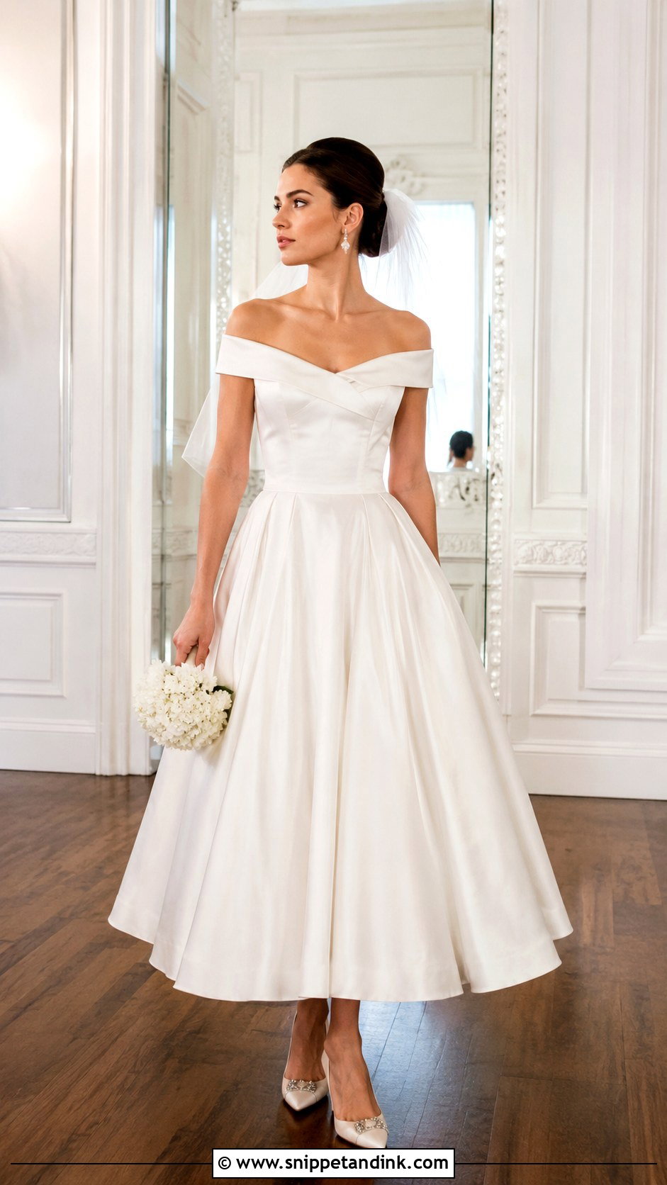 Vintage Off Shoulder Wedding Dress - Snippet and Ink - 30 Unique Vintage Wedding Dresses