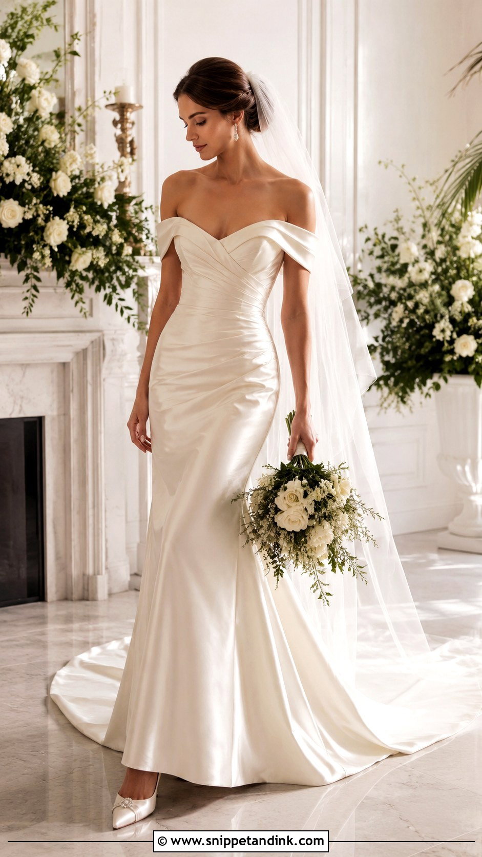 Vintage Off Shoulder Wedding Dress - Snippet and Ink - 25 Vintage Wedding Dress Aesthetic Ideas