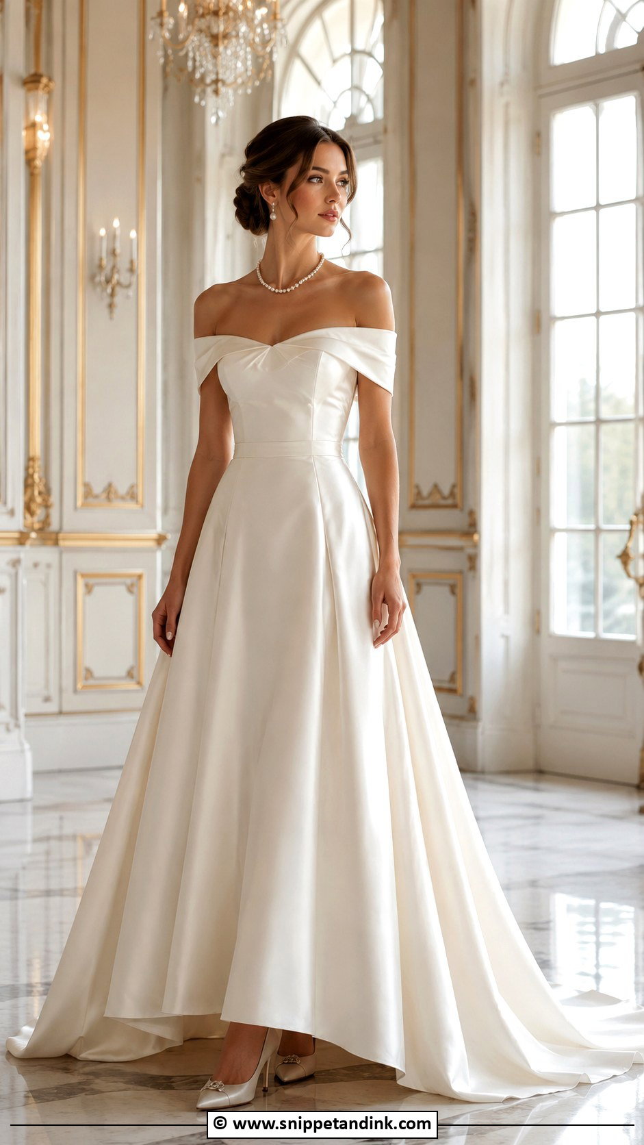 Vintage Off Shoulder Wedding Gown - Snippet and Ink - 35 Vintage Wedding Gown Ideas