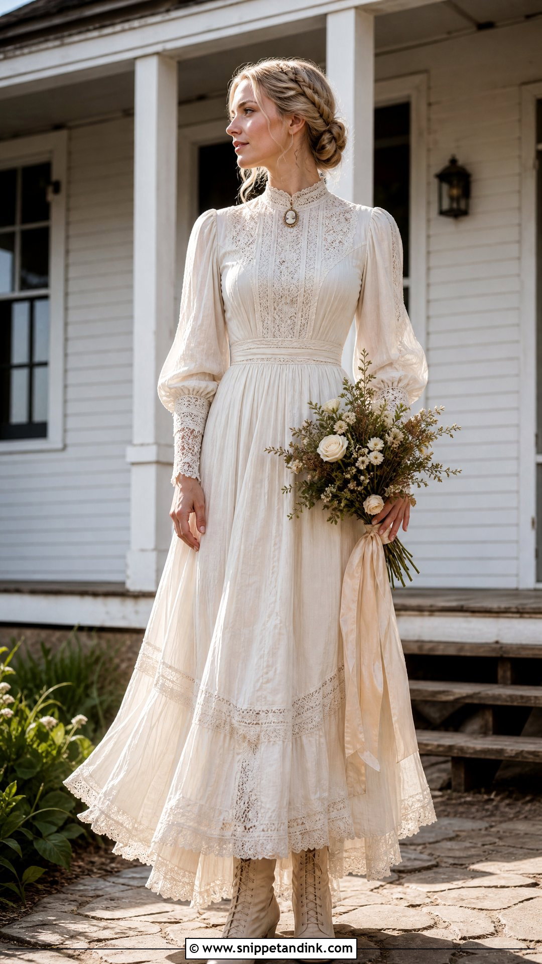 Vintage Prairie Western Wedding Dress - Snippet and Ink - 20 Western Style Wedding Dresses