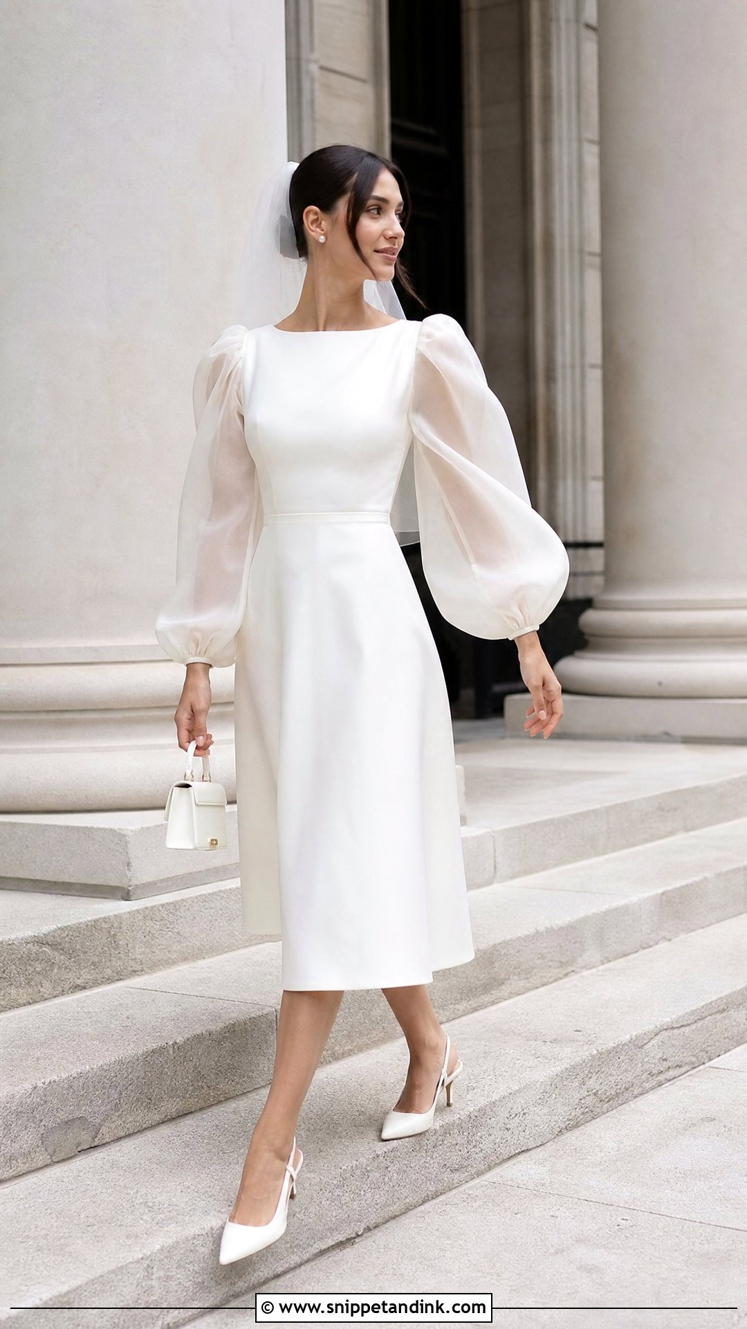 Vintage Puff Sleeve Civil Wedding Dress - Snippet and Ink - 20 Vintage Civil Wedding Dress Ideas