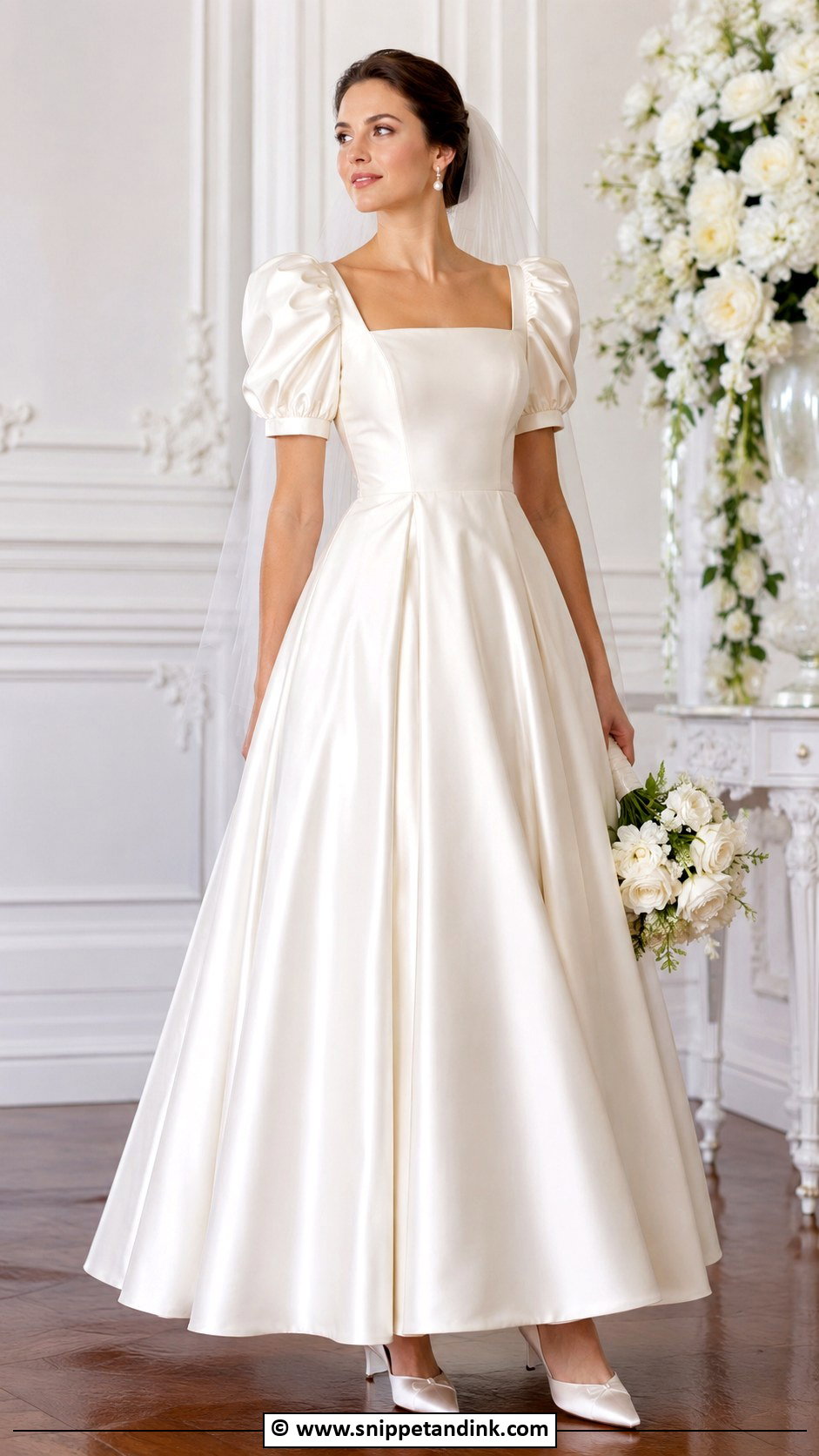 Vintage Puff Sleeve Wedding Dress - Snippet and Ink - 35 Vintage Wedding Dresses