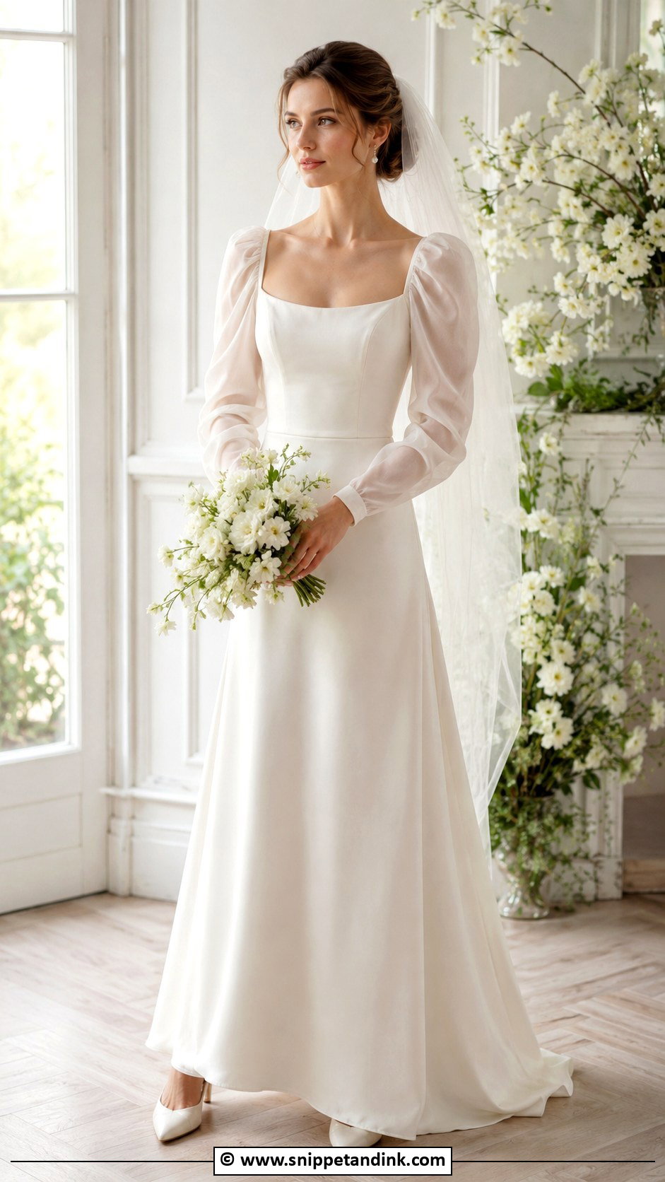 Vintage Puff Sleeve Wedding Gown - Snippet and Ink - 35 Vintage Wedding Gown Ideas