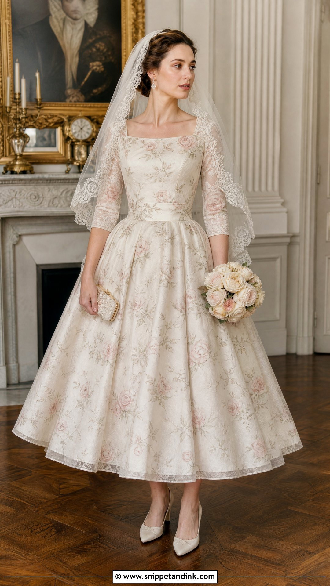 Vintage Rose Floral Bridal Dress - Snippet and Ink - 25 Floral Bridal Dress Ideas