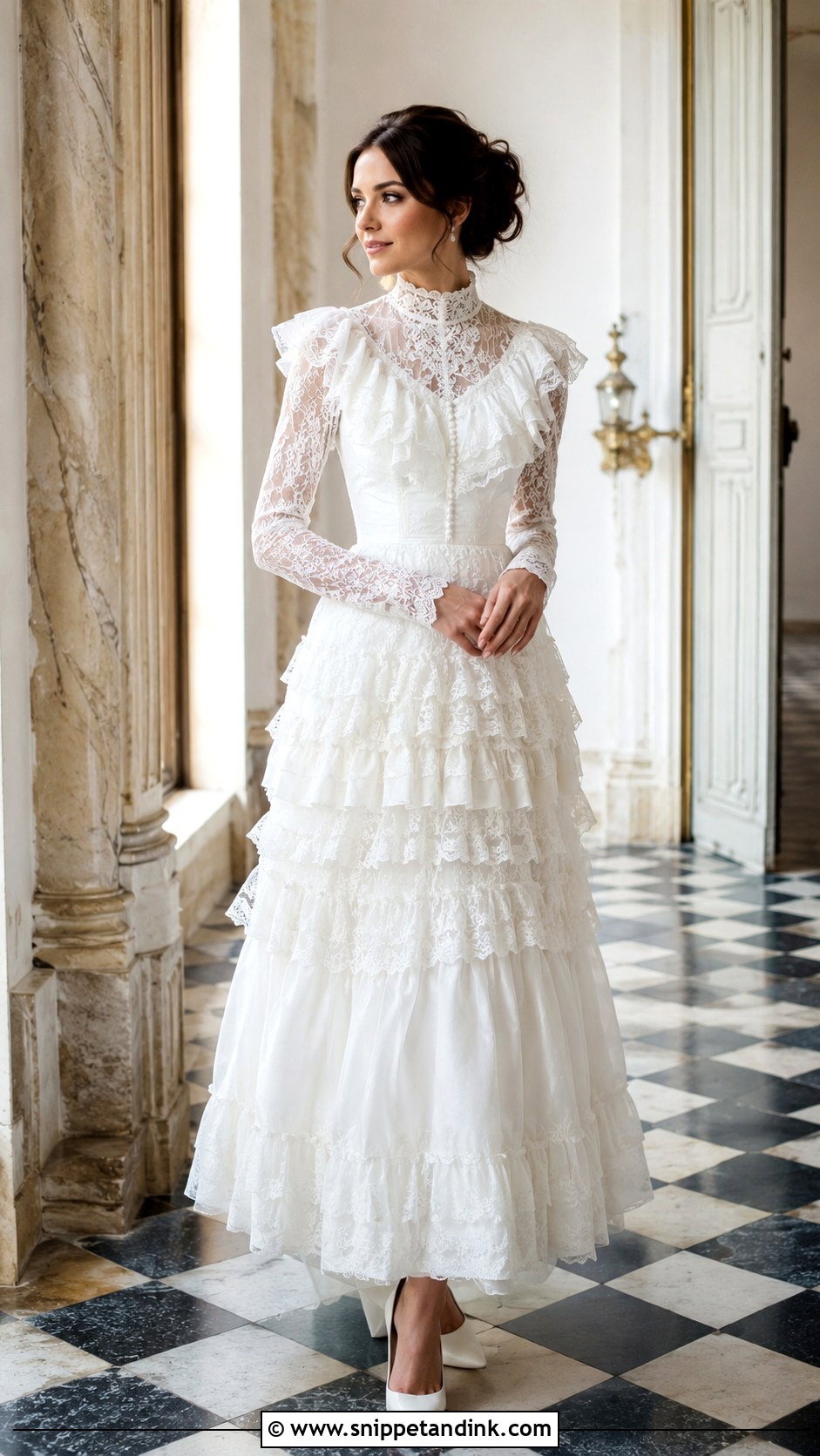 Vintage Ruffle Wedding Dress - Snippet and Ink - 25 Ruffle Wedding Dress Ideas