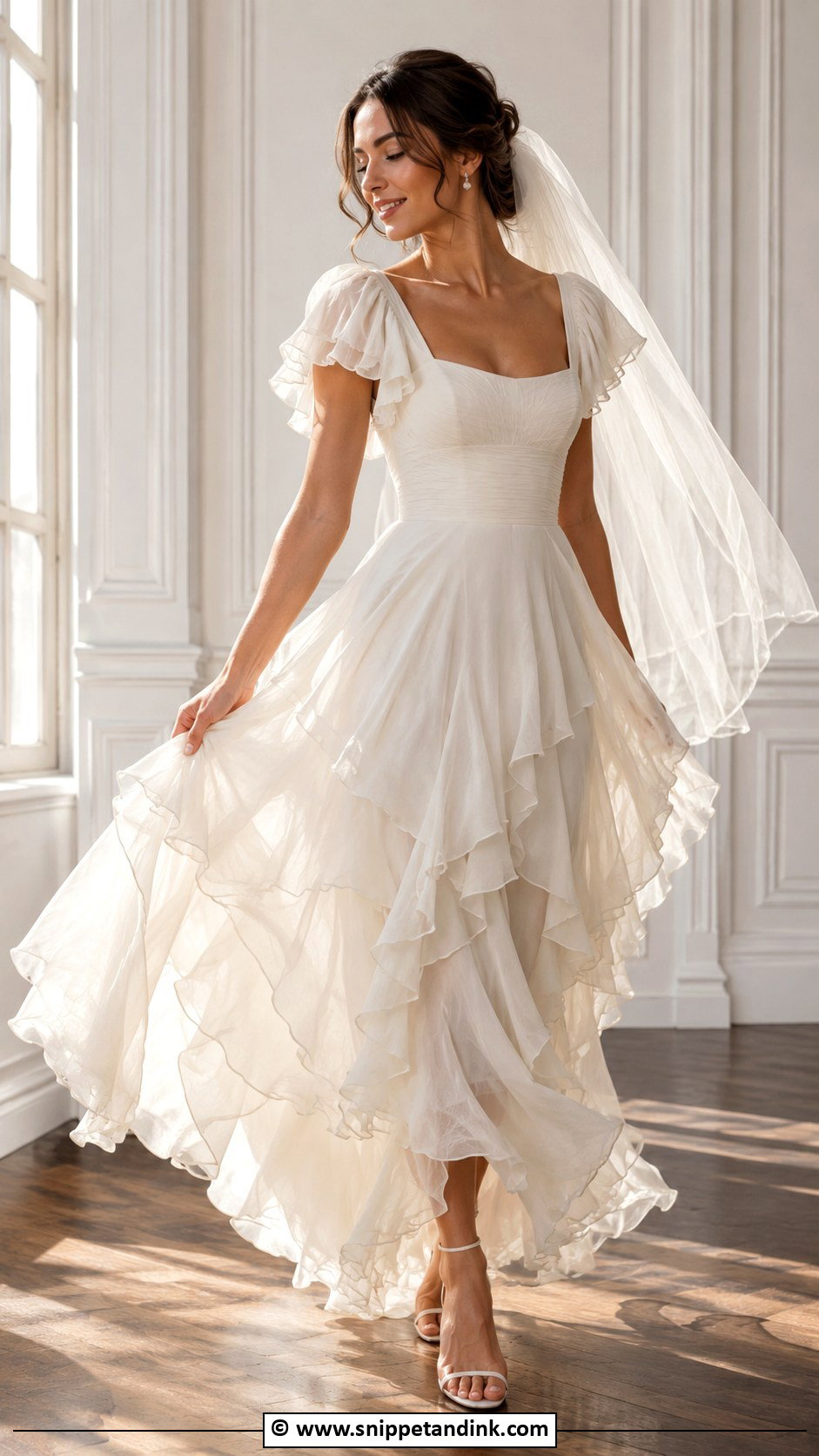 Vintage Ruffle Wedding Dress - Snippet and Ink - 35 Vintage Wedding Dresses