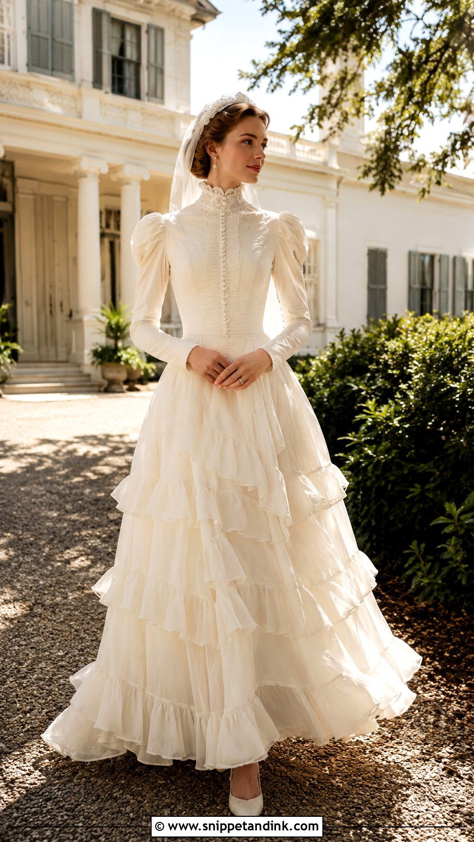 Vintage Ruffled Wedding Dress - Snippet and Ink - 20 Ruffled Wedding Dress Ideas