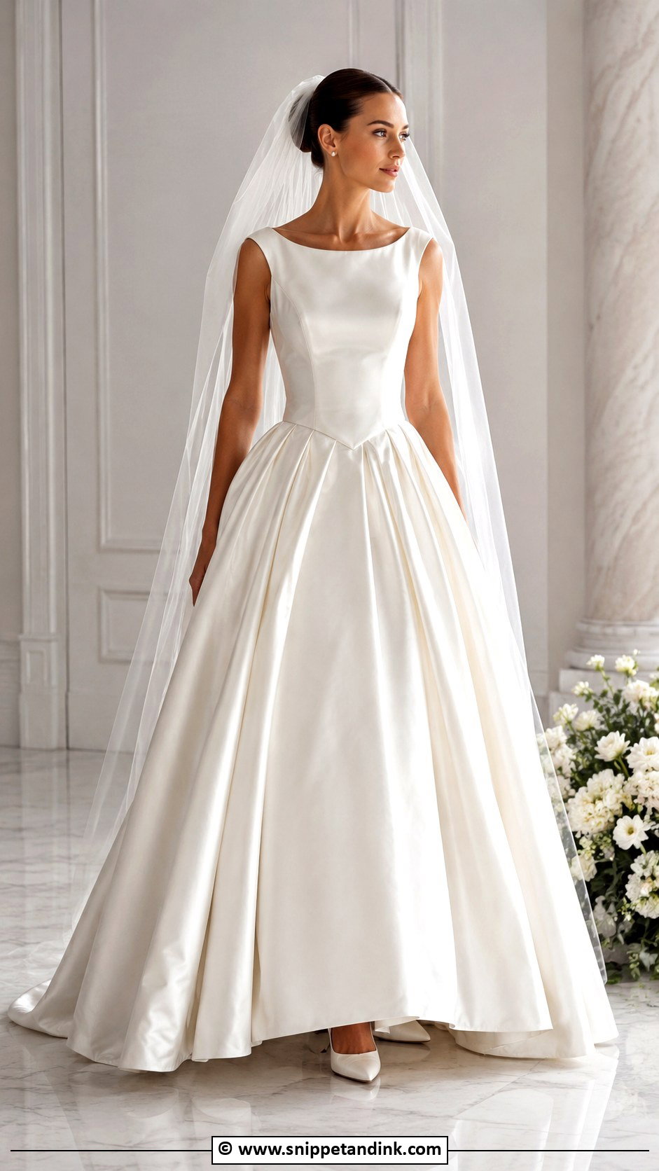 Vintage Satin Ball Gown Wedding Dress - Snippet and Ink - 30 Vintage Wedding Dress Ideas