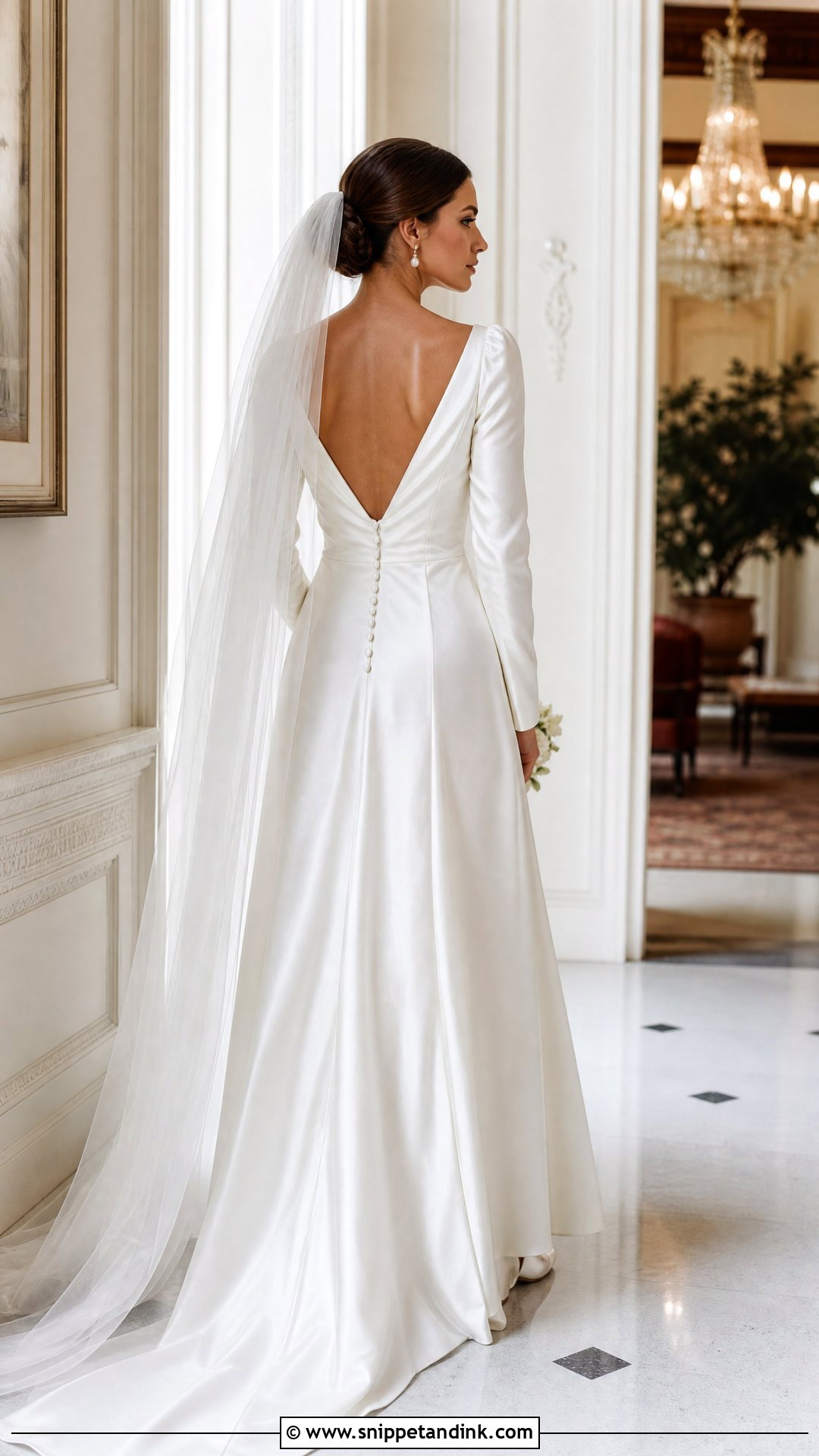 Vintage Satin V Back Wedding Dress - Snippet and Ink - 20 V Back Wedding Dress Ideas