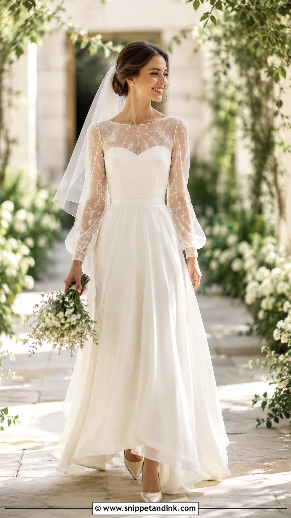 Vintage Sheer Sleeve Wedding Dress - Snippet and Ink - 30 Unique Vintage Wedding Dresses