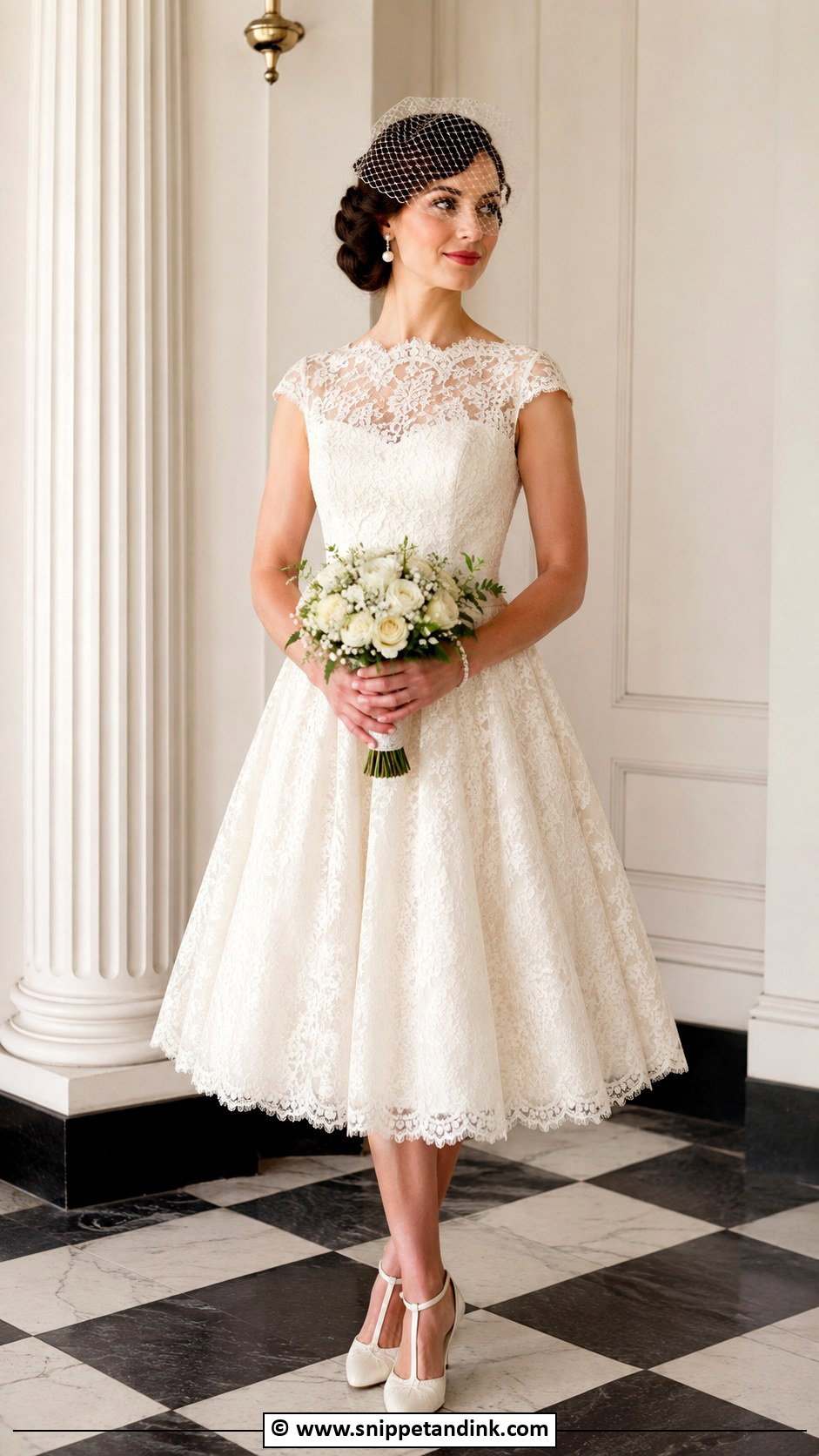 Vintage Short Wedding Dress With T Bar Shoes - Snippet and Ink - 35 Short Wedding Dress Ideas