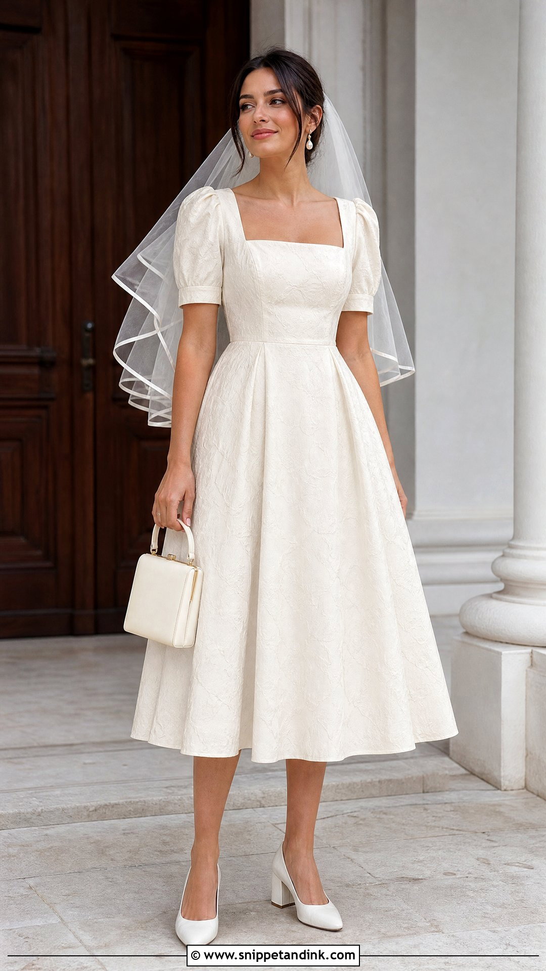 Vintage Square Neck Civil Wedding Dress - Snippet and Ink - 20 Vintage Civil Wedding Dress Ideas