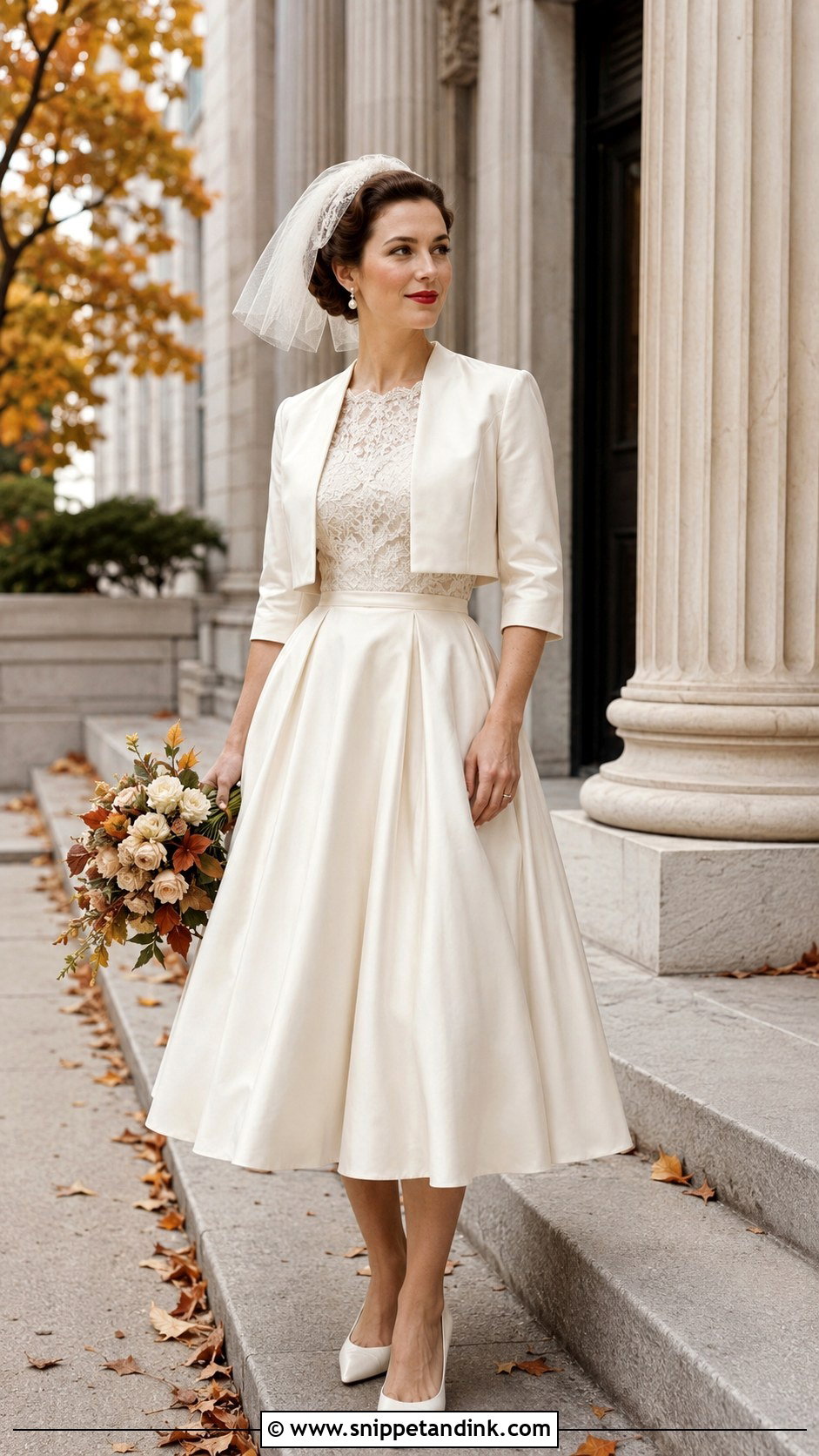 Vintage Tea Length Autumn Wedding Dress - Snippet and Ink - 20 Autumn Wedding Dress the Bride Ideas