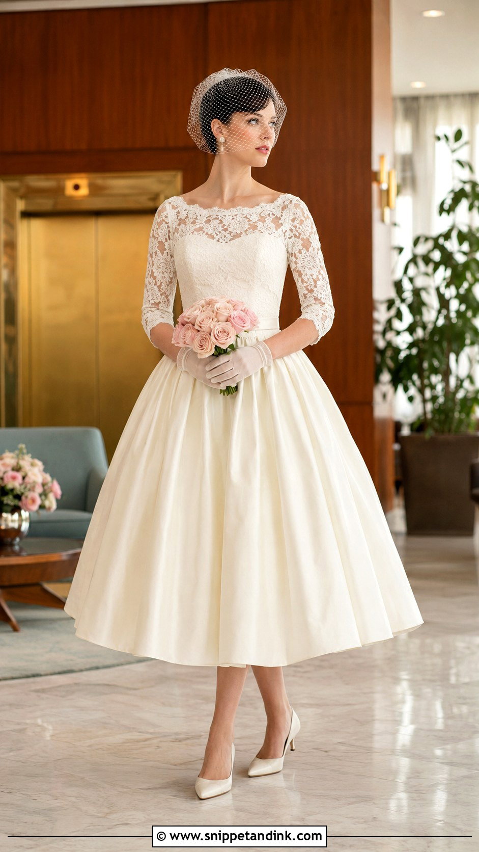 Vintage Tea Length Bridal Dress - Snippet and Ink - 20 Bridal Dress Aesthetic Ideas