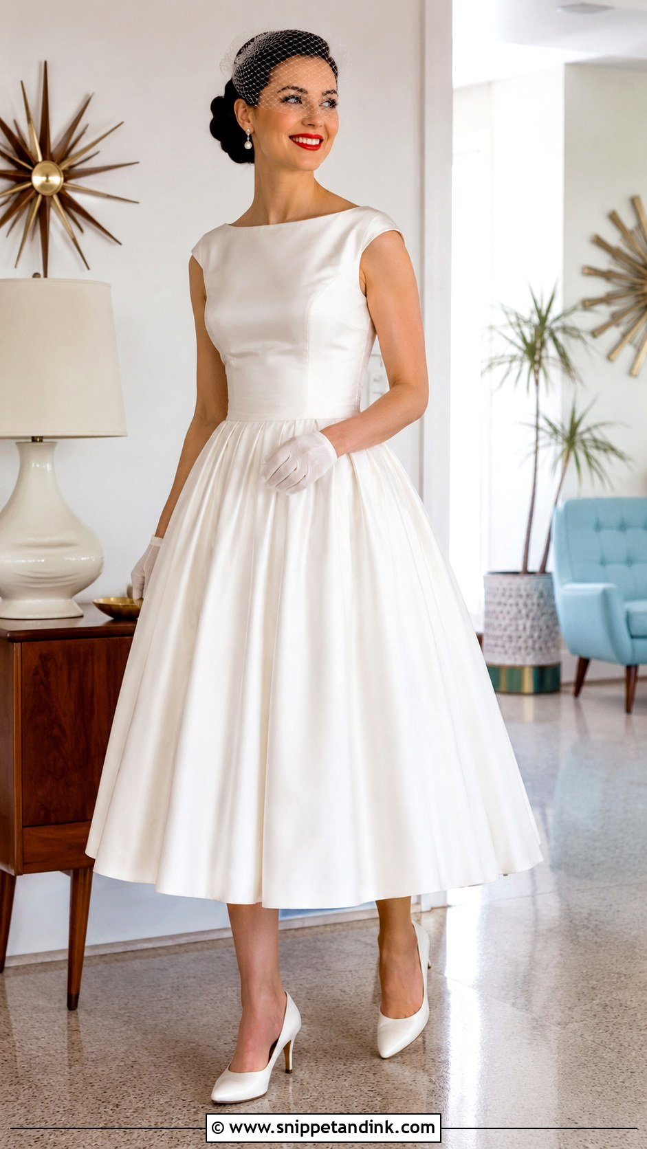 Vintage Tea Length Bridal Dress - Snippet and Ink - 20 Bridal Fits Ideas