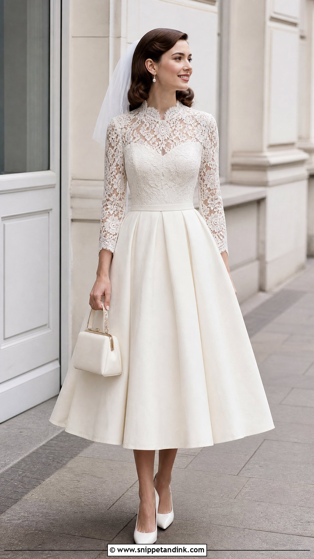 Vintage Tea Length Bride Dress - Snippet and Ink - 20 Romantic Bride Dress Ideas