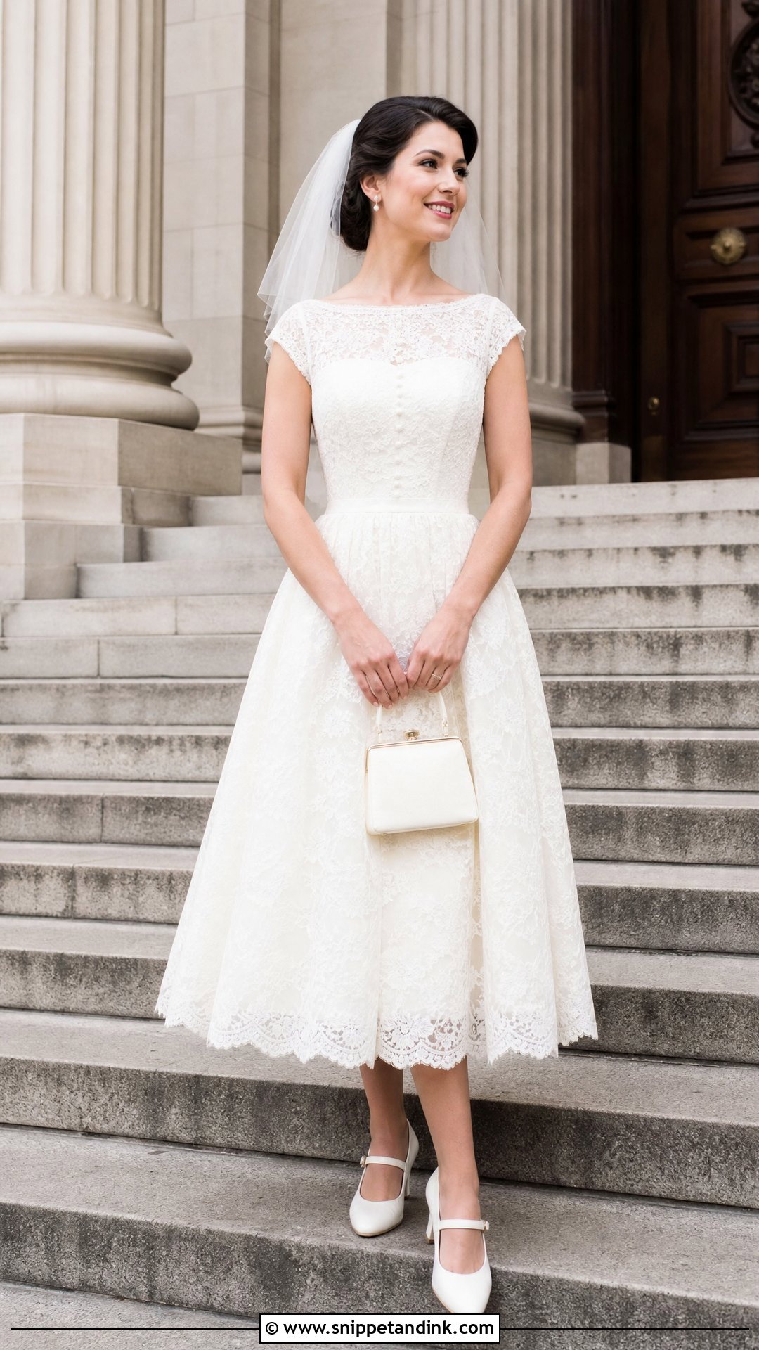 Vintage Tea Length Civil Wedding Dress - Snippet and Ink - 20 Short Civil Wedding Dresses