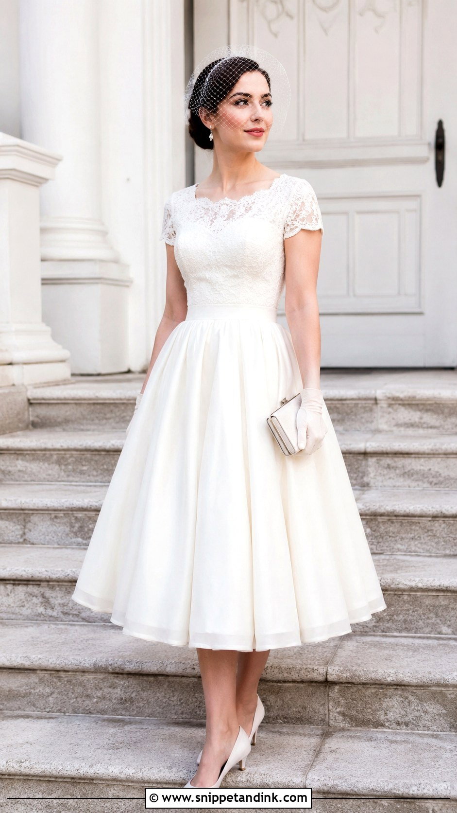 Vintage Tea Length Convalidation Dress - Snippet and Ink - 20 Convalidation Ceremony Dress Ideas
