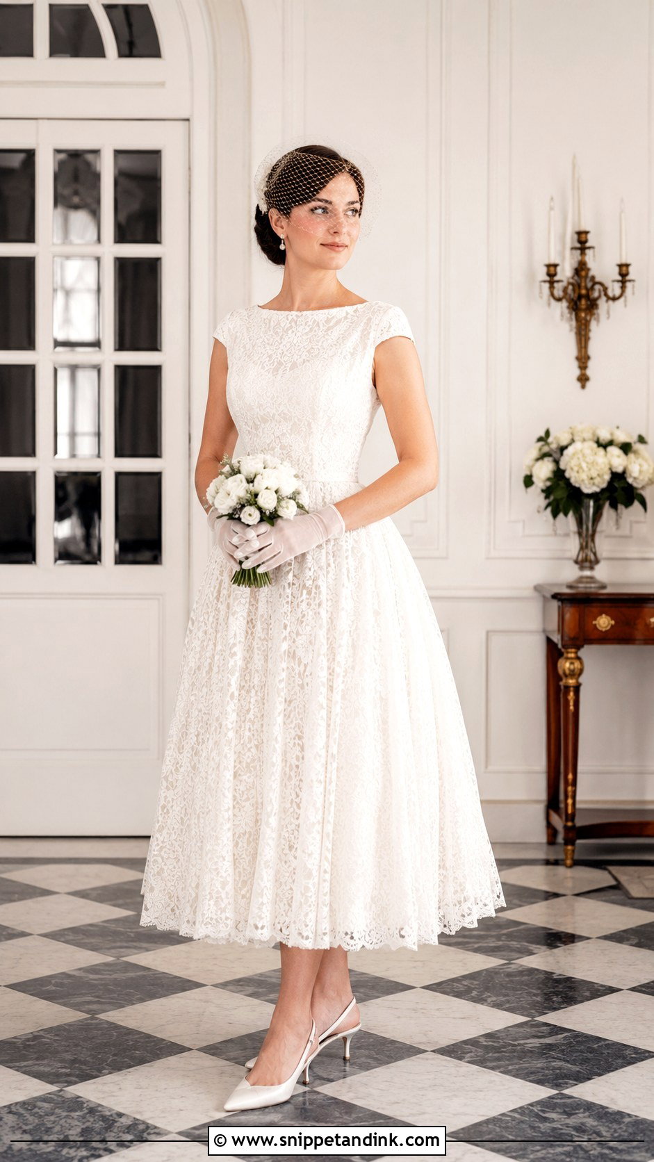 Vintage Tea Length Lace Wedding Dress - Snippet and Ink - 20 Lace Wedding Dress Inspo Ideas
