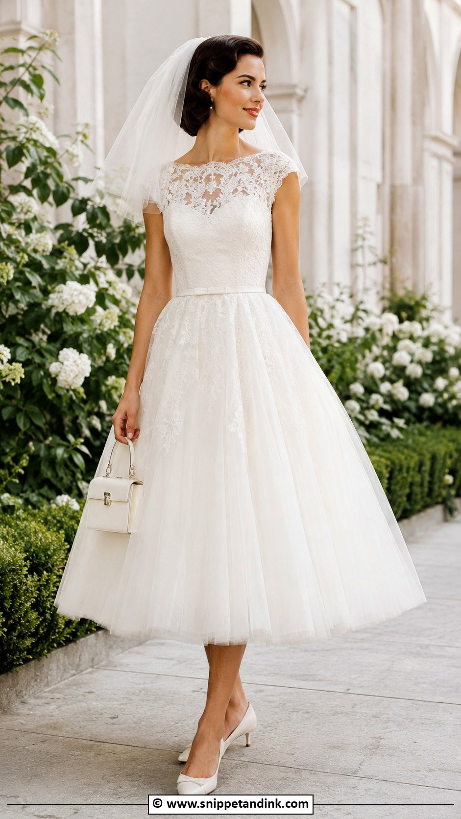 Vintage Tea Length Wedding Dress - Snippet and Ink - 35 Vintage Wedding Dresses